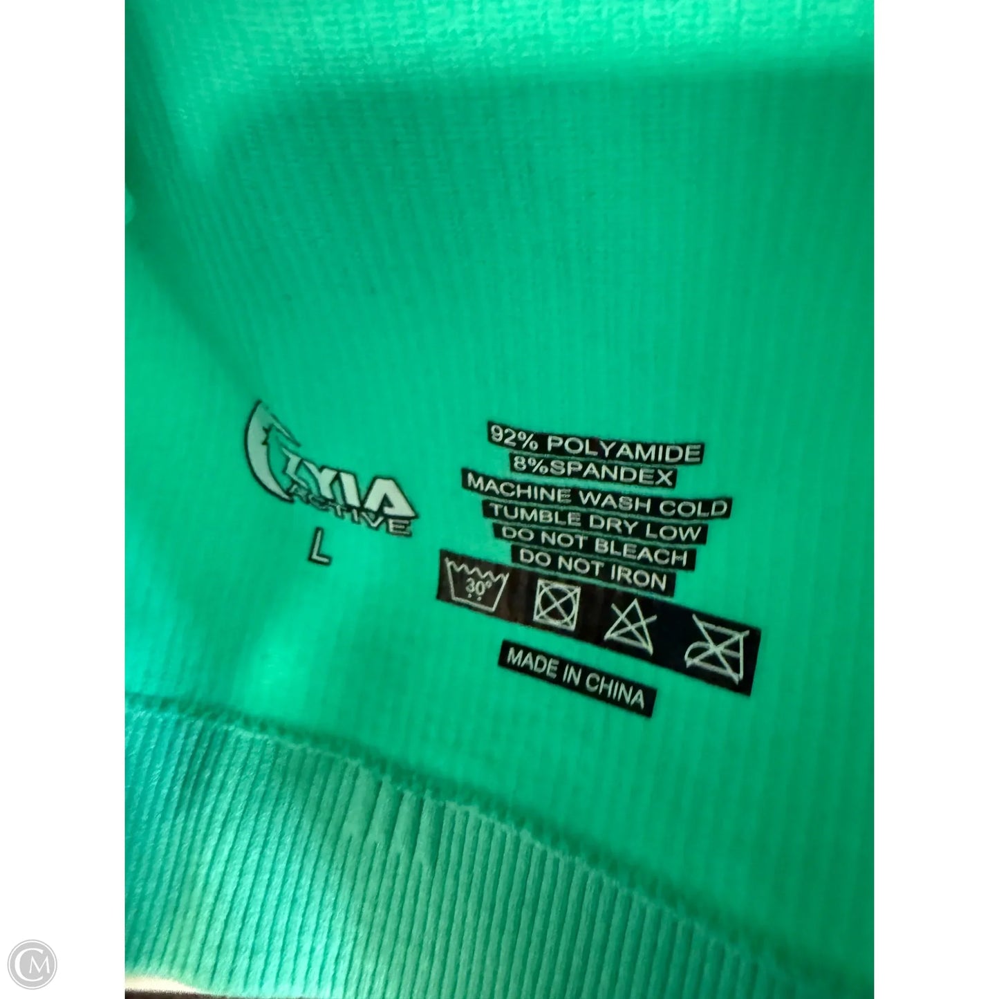 Athletic Top Long Sleeve Hoodie By Zyia In Aqua, Size: L