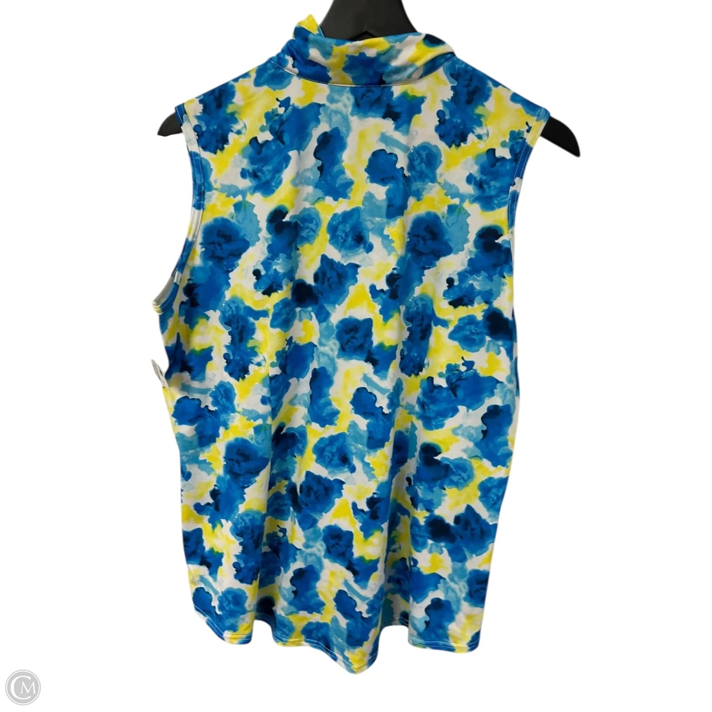 Athletic Tank Top By Clothes Mentor In Blue & Yellow, Size: Xl