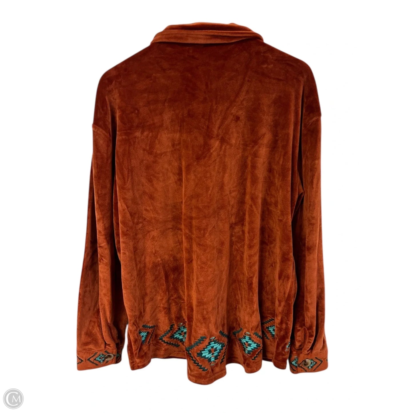 Blouse Long Sleeve By Cmc In Orange, Size: M