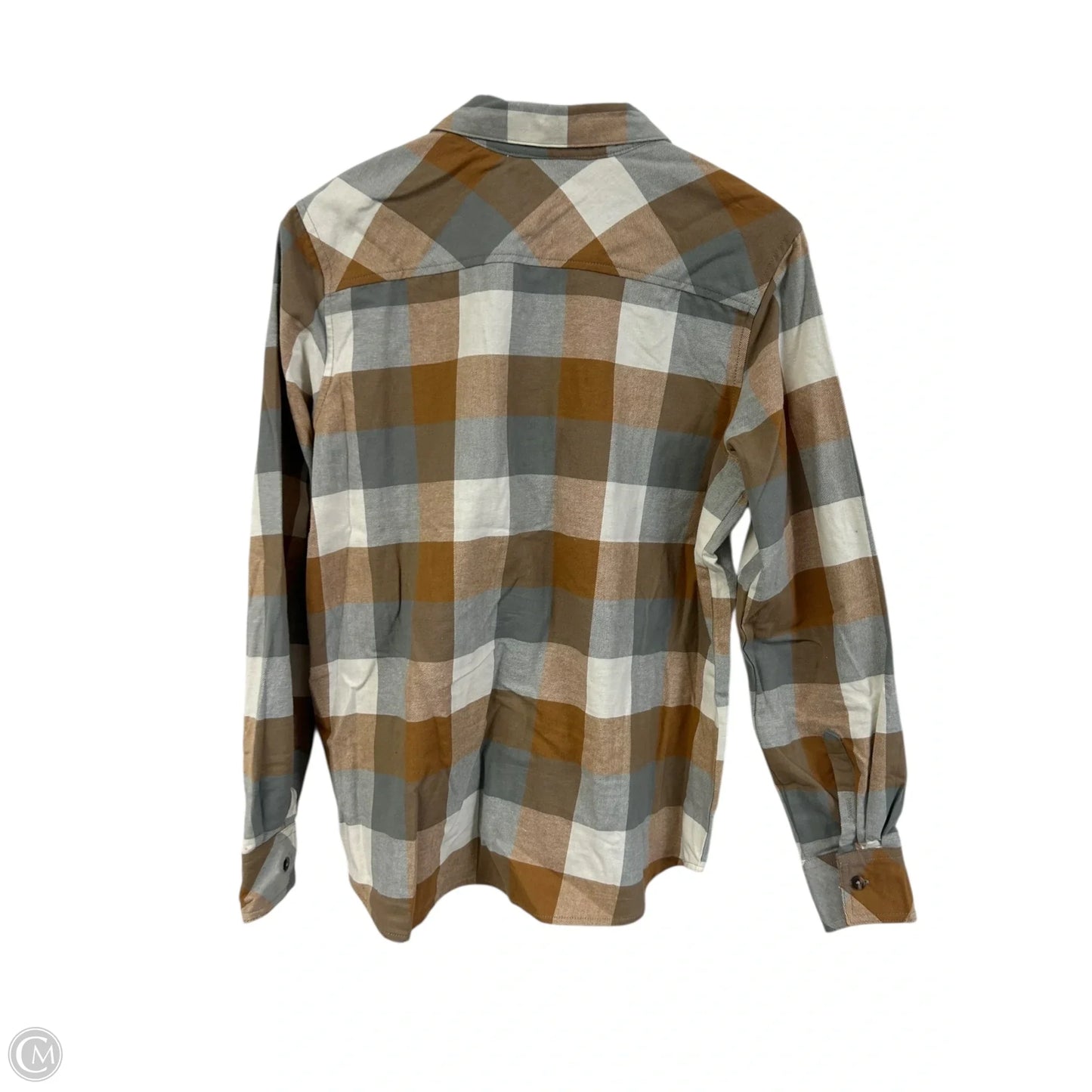 Blouse Long Sleeve By Natural Reflections In Grey & Yellow, Size: M