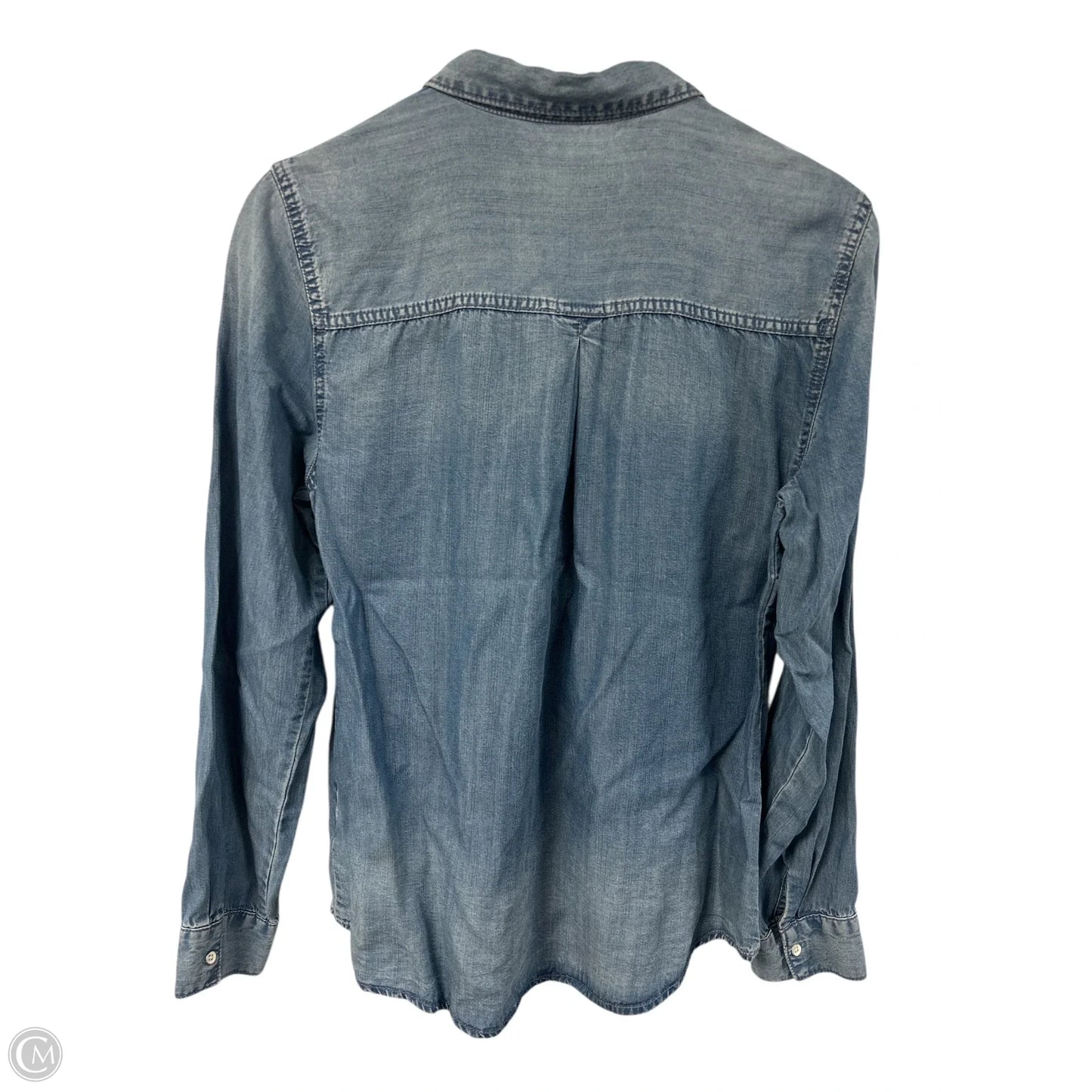 Blouse Long Sleeve By Maurices In Blue Denim, Size: L