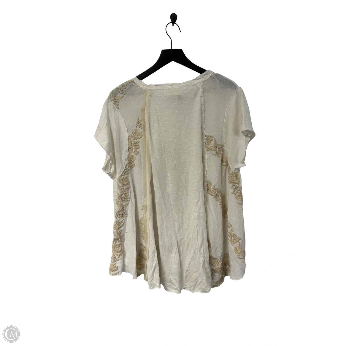 Top Short Sleeve By Free People In Ivory, Size: M