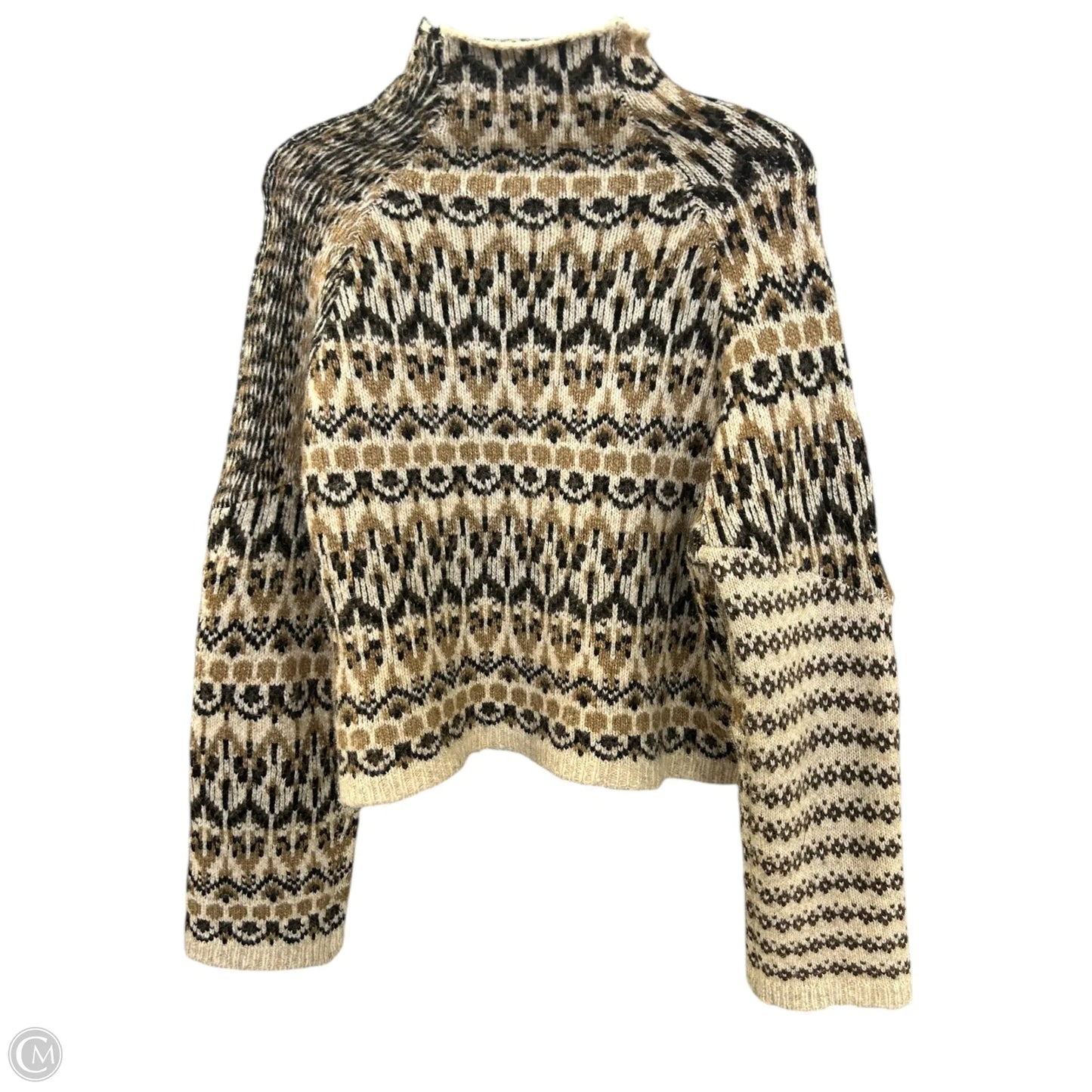 Sweater By Steve Madden In Brown & Tan, Size: M