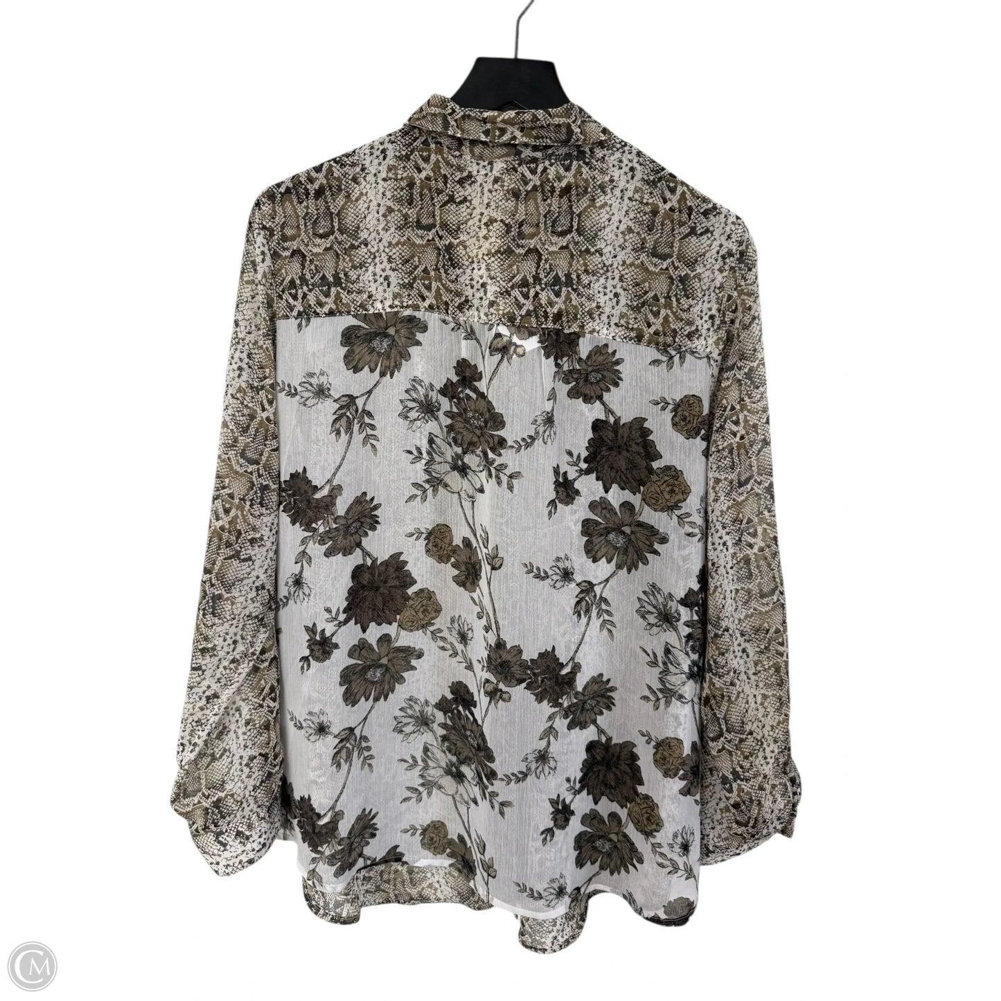 Blouse Long Sleeve By Westport In Floral Print, Size: Xlp