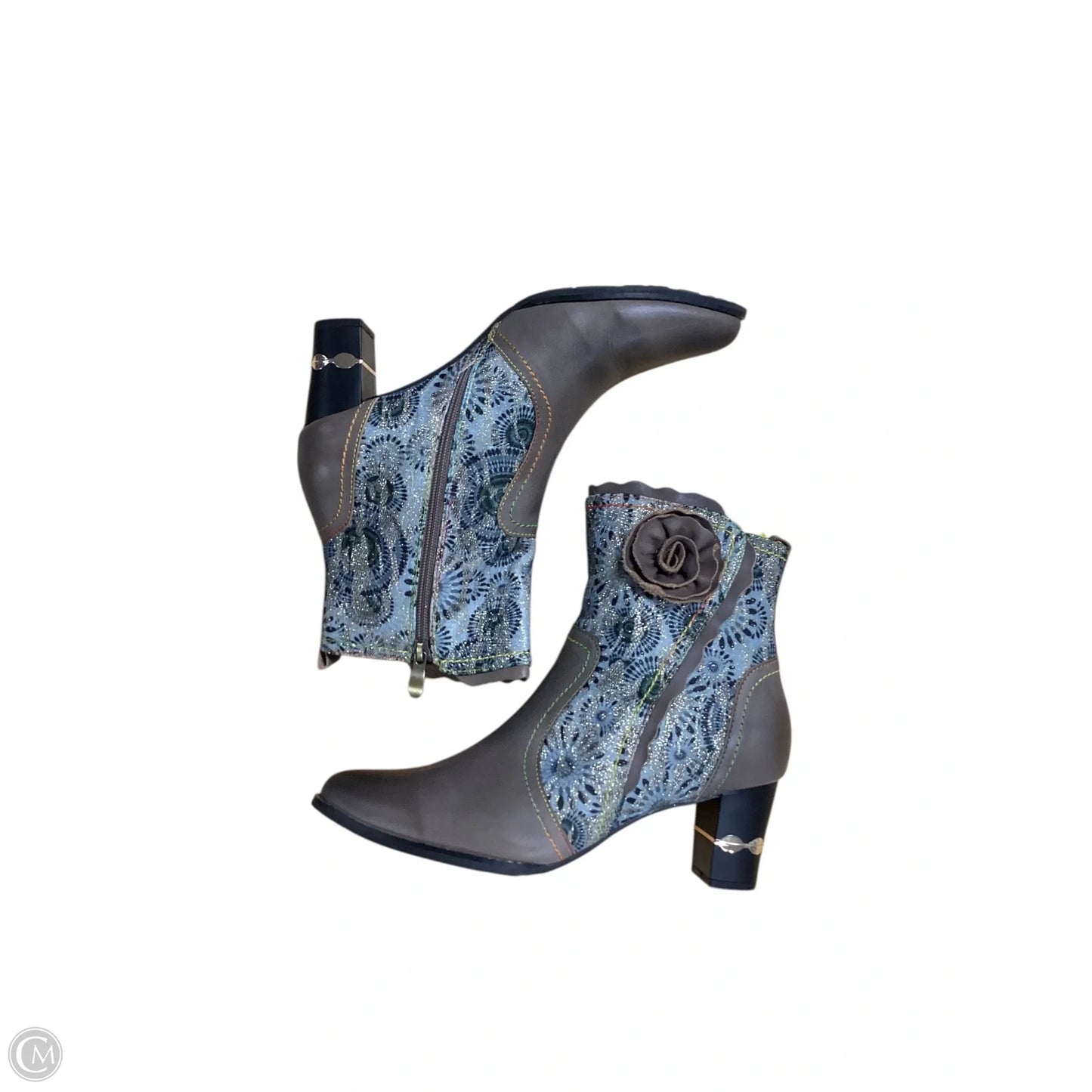 Boots Ankle Heels By Spring Step In Floral Print, Size: 10.5