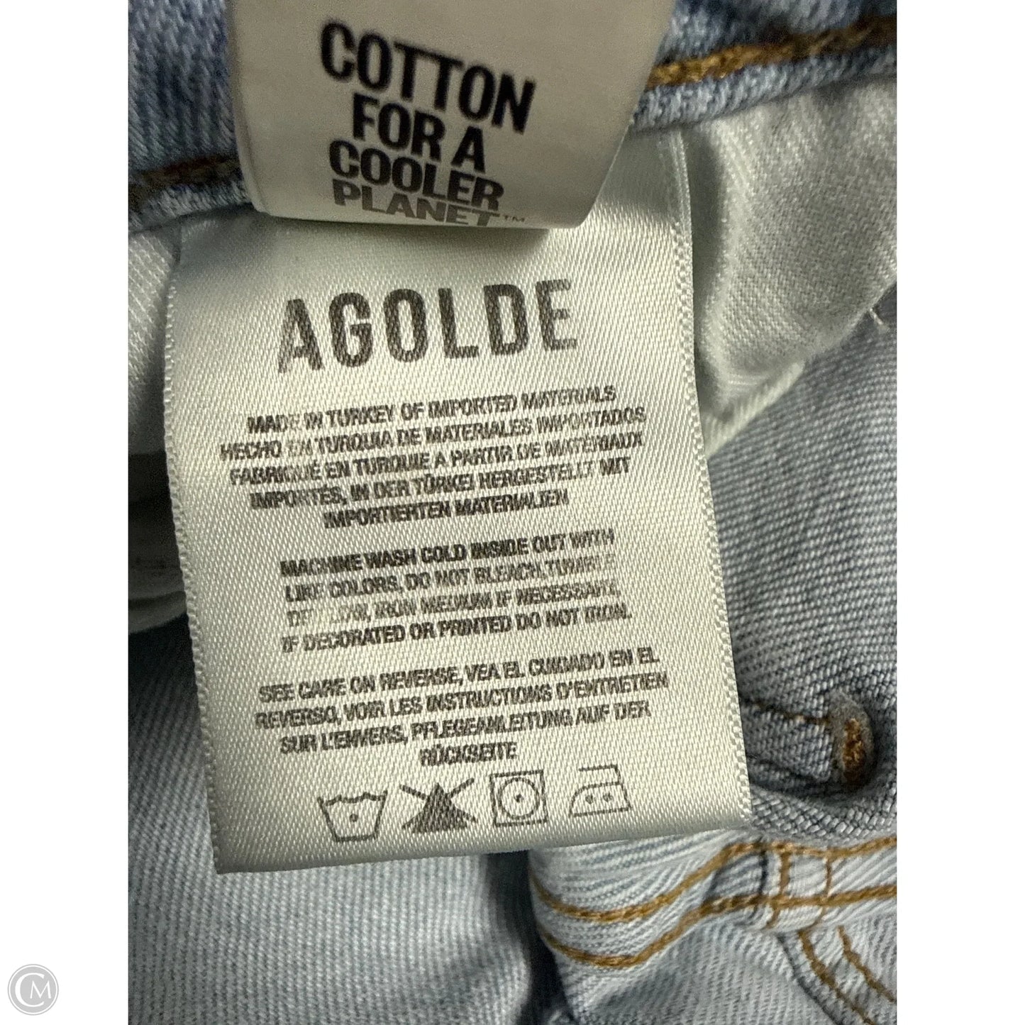 Jeans Wide Leg By Agolde In Blue Denim, Size: 14