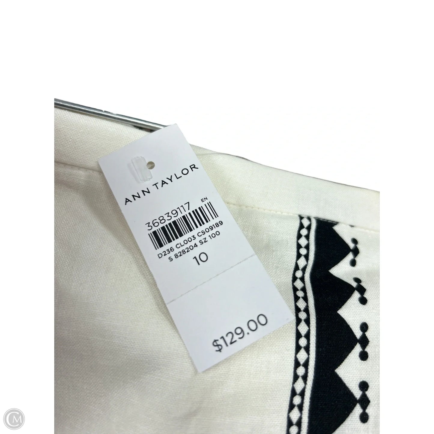 Skirt Midi By Ann Taylor In Black & Cream, Size: 10