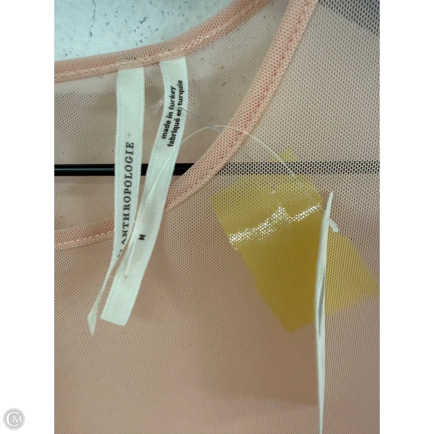 Top Short Sleeve By Anthropologie In Peach, Size: M