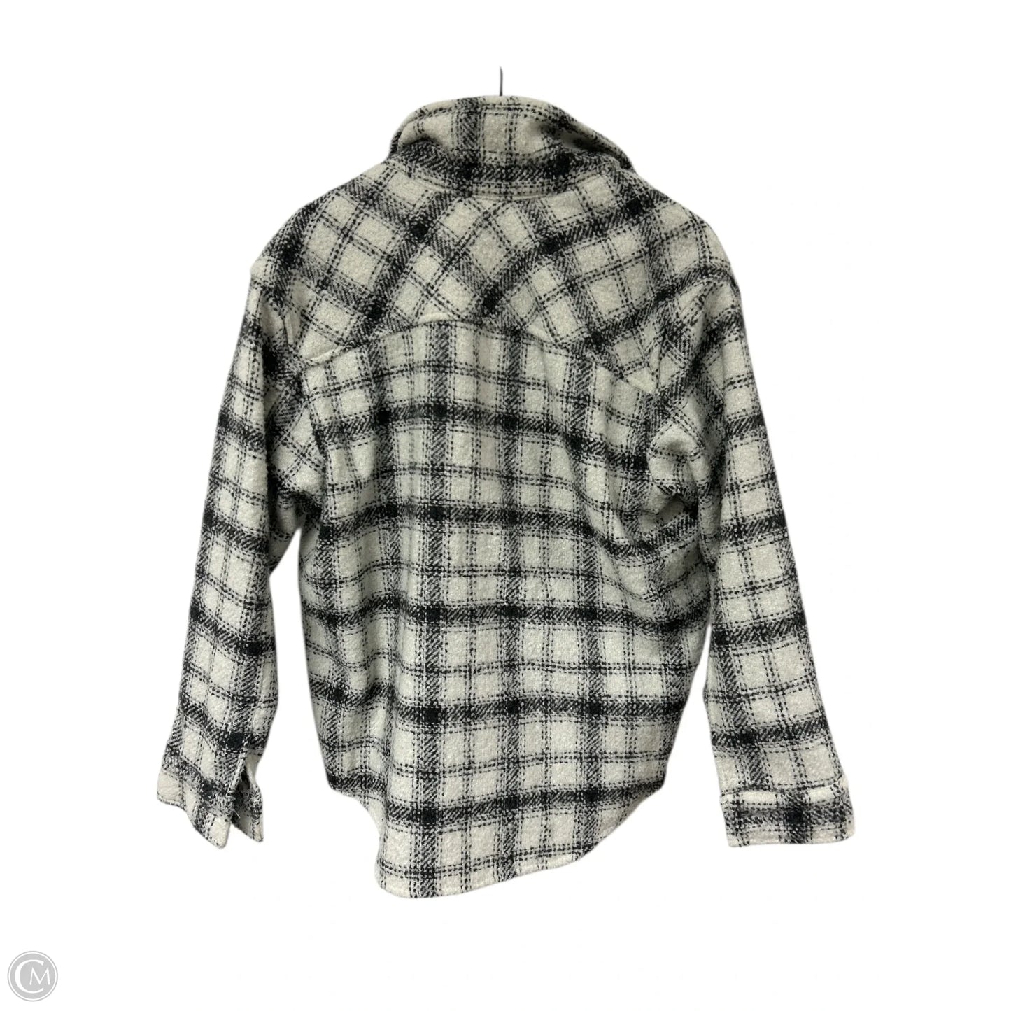 Jacket Shirt By Clothes Mentor In Grey & White, Size: Xl