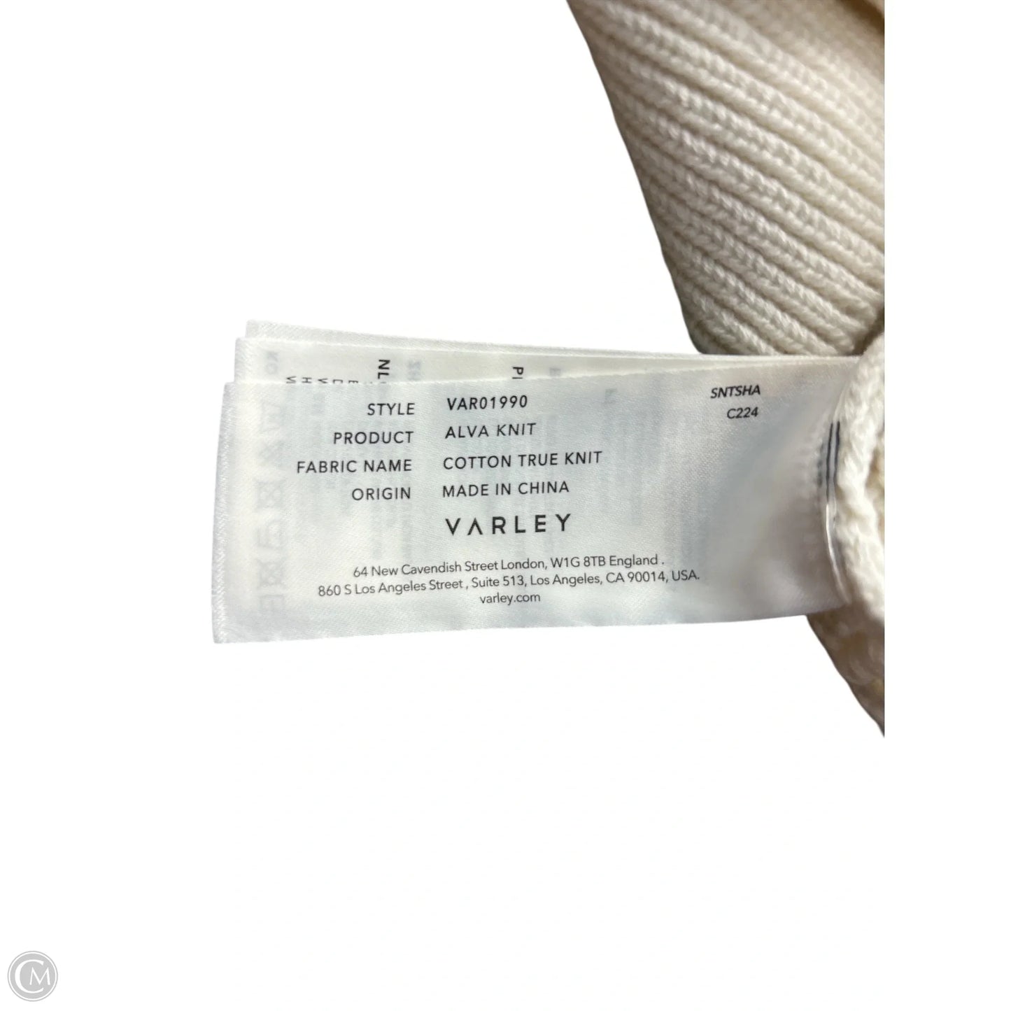 Sweater Short Sleeve By Varley In Cream, Size: S