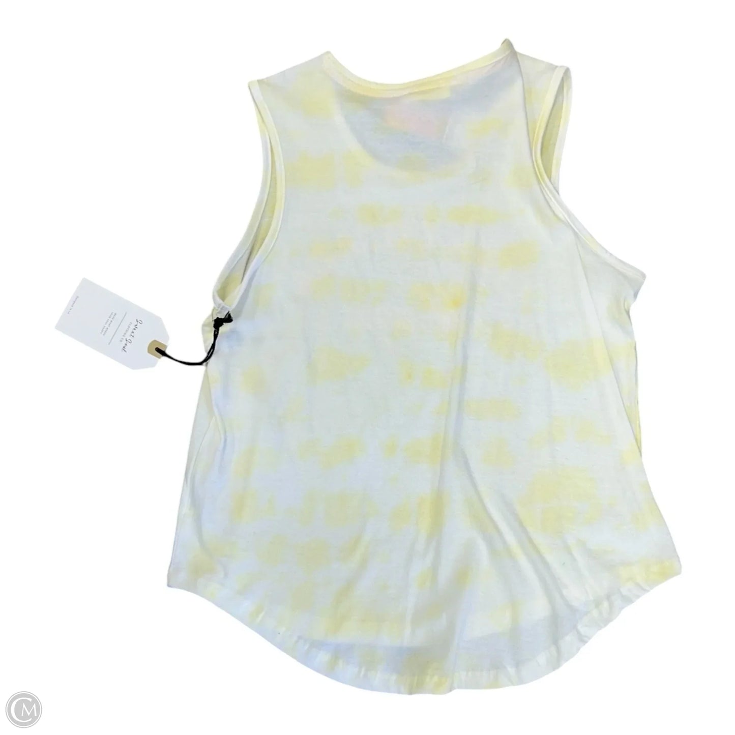 Top Sleeveless Basic By Cme In White & Yellow, Size: S