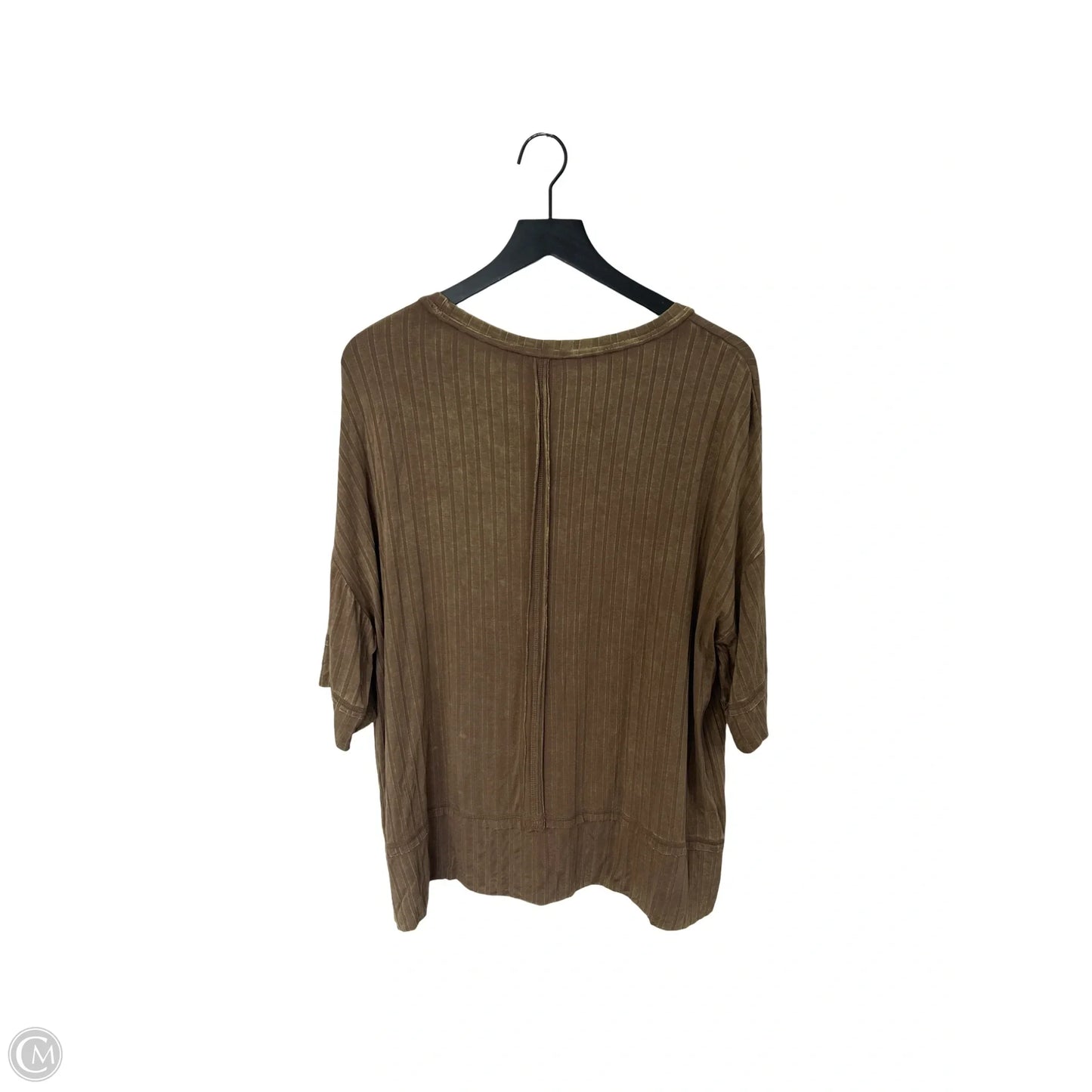 Top Short Sleeve By Zenana In Beige, Size: S