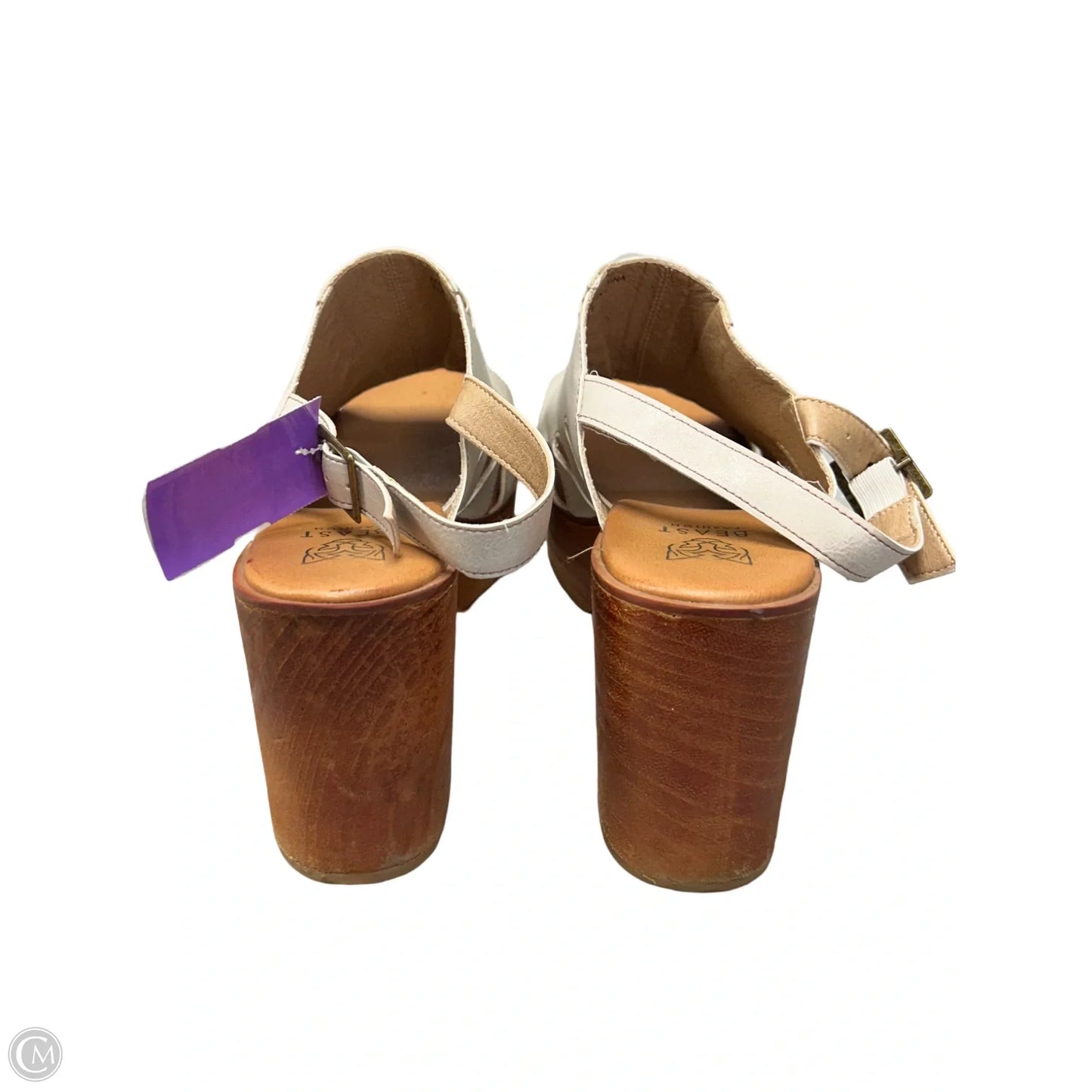Sandals Heels Block By Cmc In Cream, Size: 9