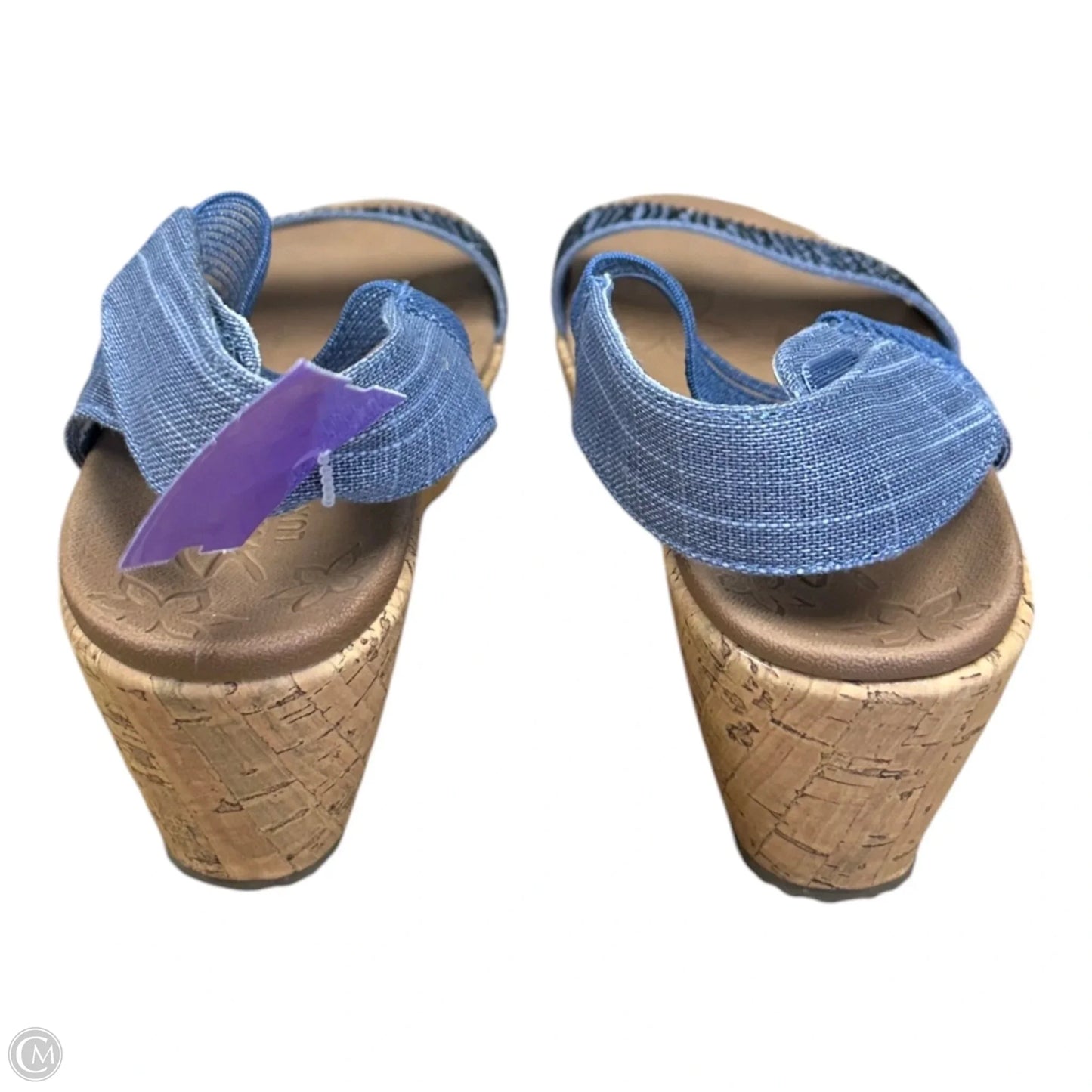 Sandals Heels Wedge By Skechers In Blue, Size: 8