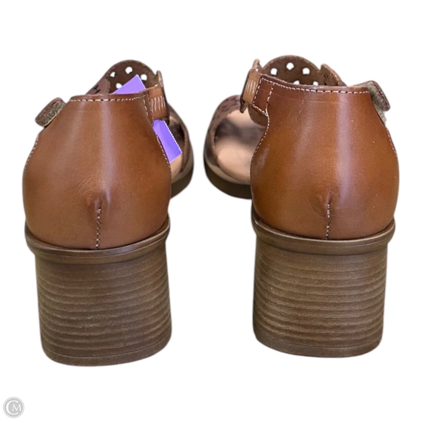 Sandals Heels Block By Eric Michael London In Brown, Size: 8.5
