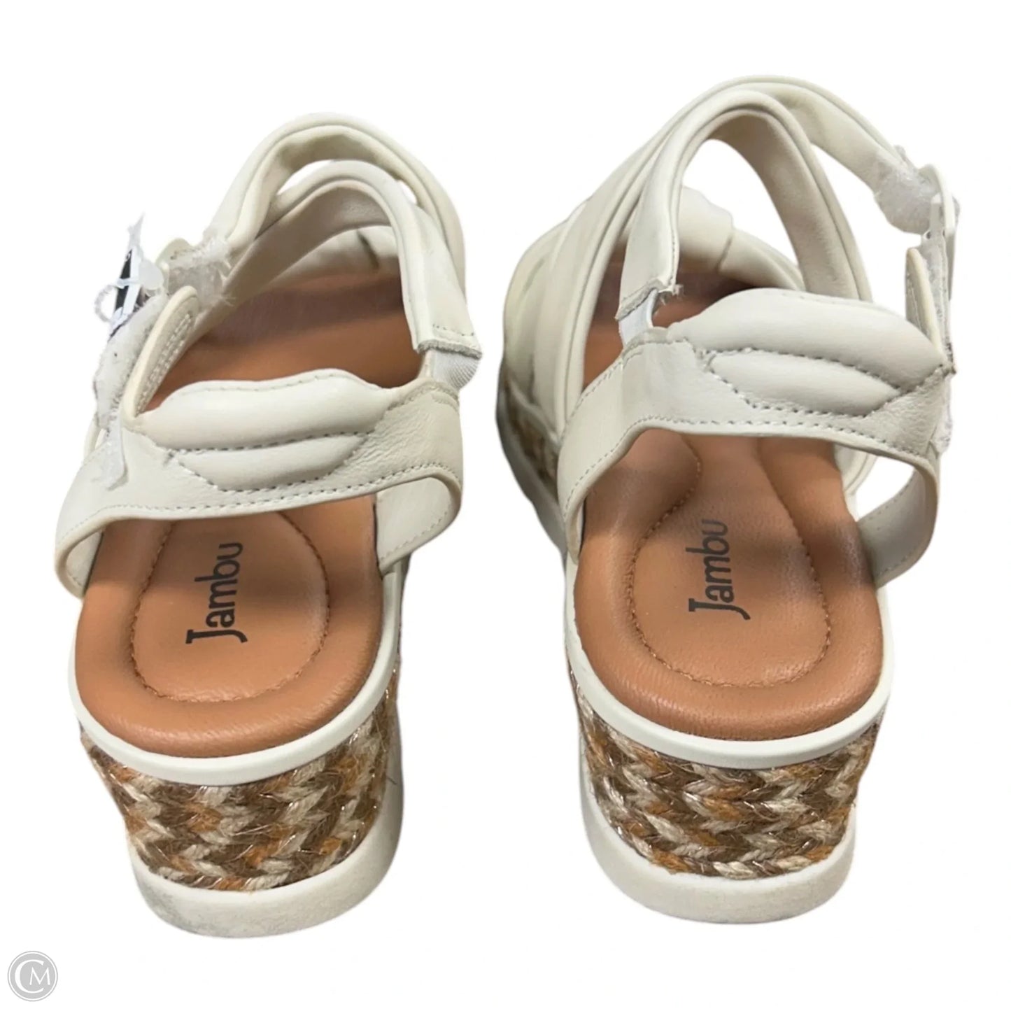 Sandals Heels Wedge By Jambu In Cream, Size: 7