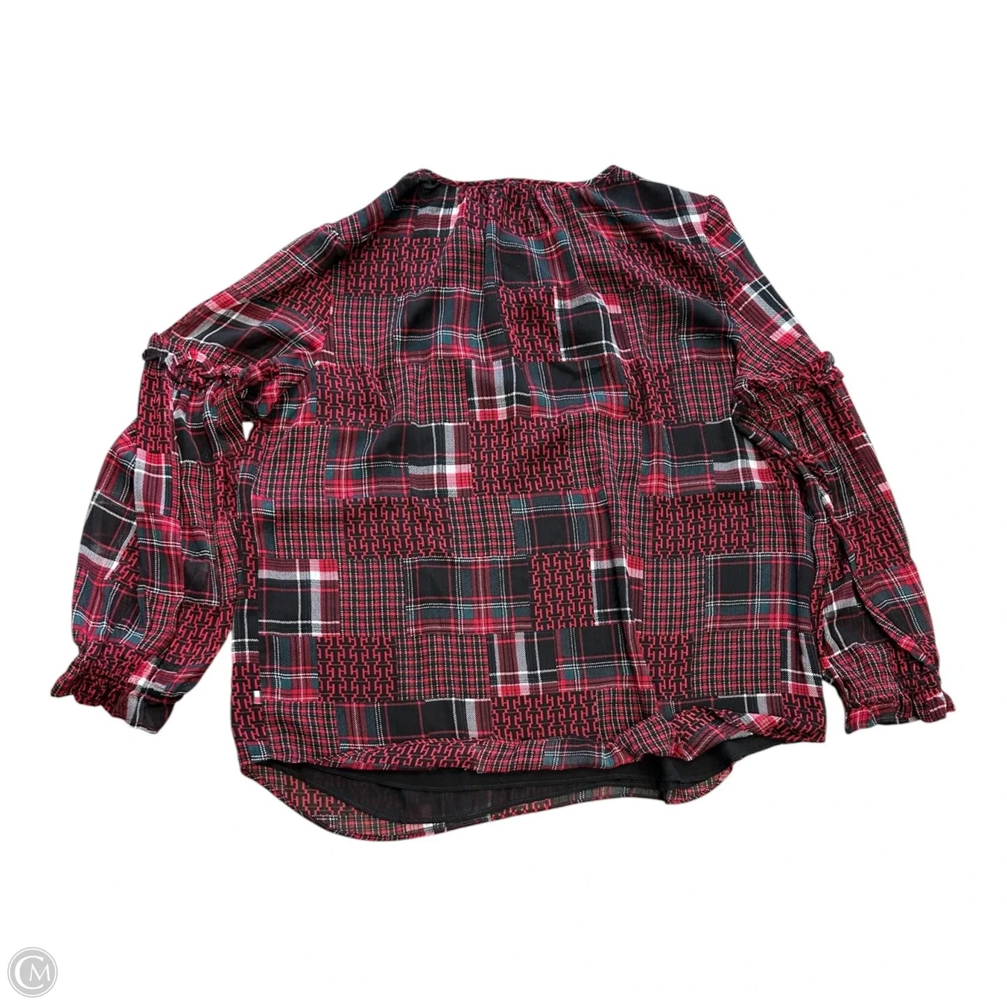 Top Long Sleeve By Tommy Hilfiger In Black & Red, Size: Xxl