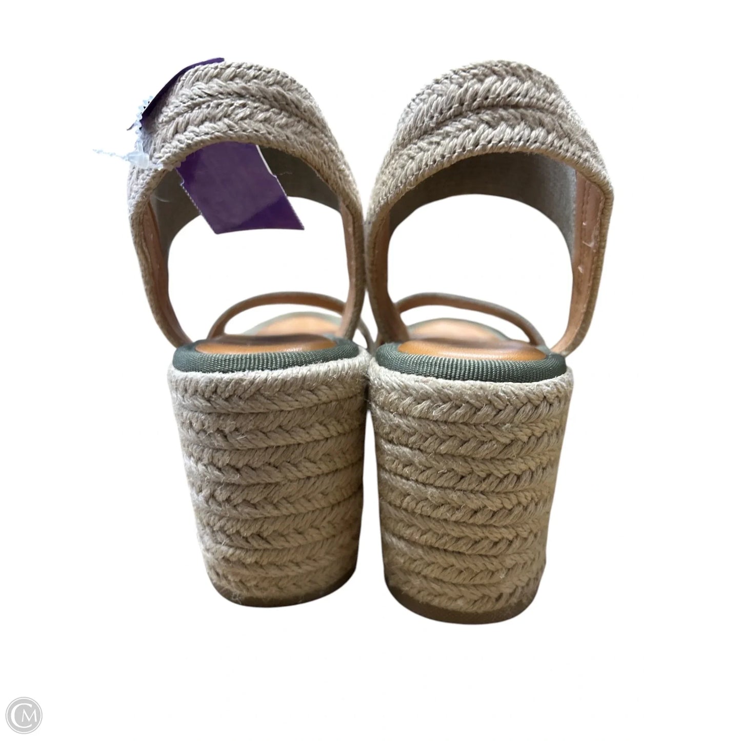 Sandals Heels Wedge By Mia In Green, Size: 8.5
