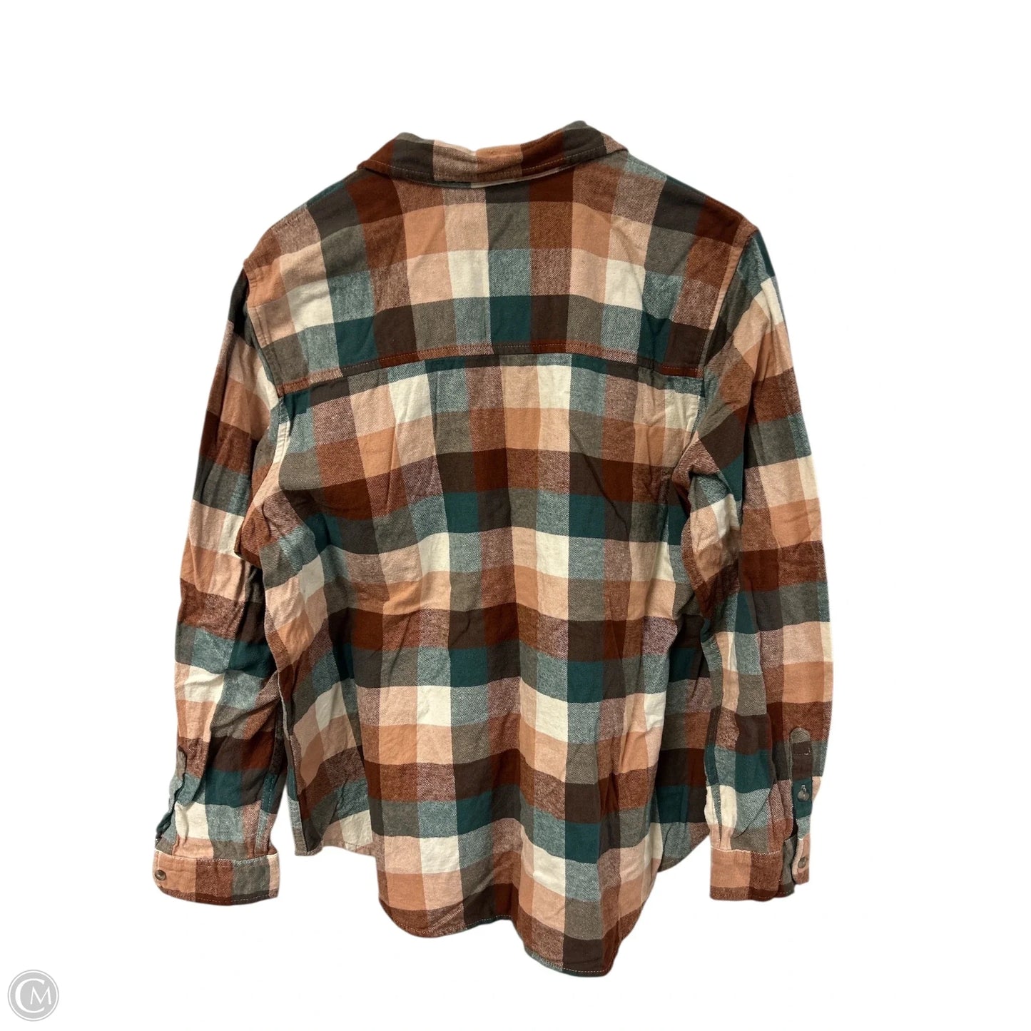 Blouse Long Sleeve By Universal Thread In Green & Tan, Size: Xl