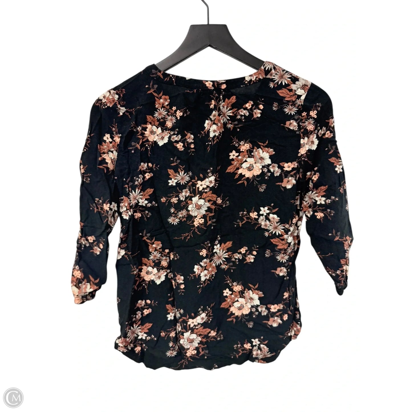 Top Short Sleeve By Croft And Barrow In Floral Print, Size: Xsp