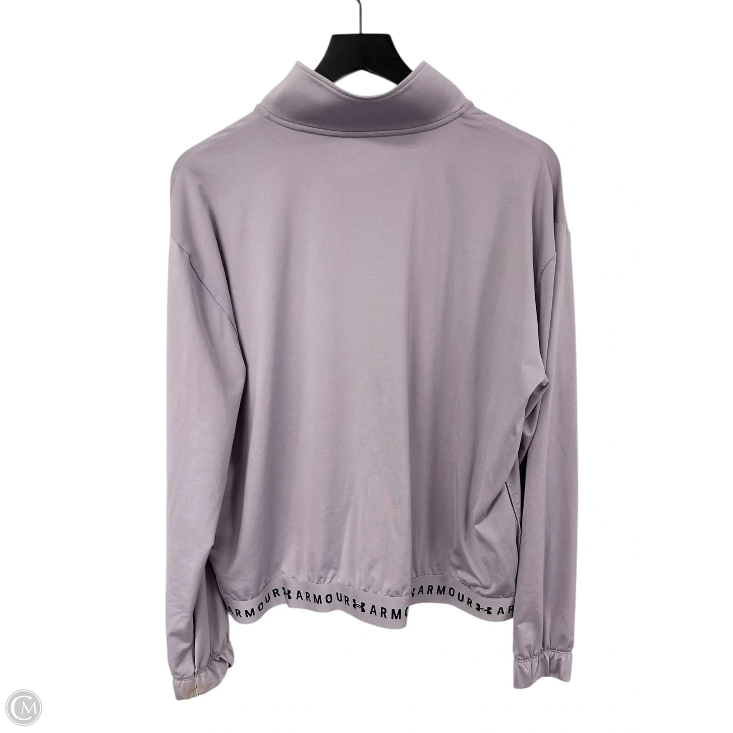 Athletic Top Long Sleeve Collar By Under Armour In Purple, Size: L