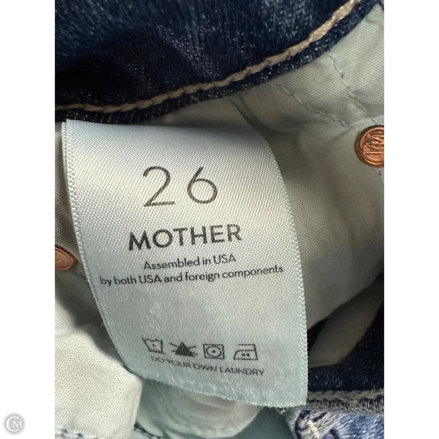 Jeans Straight By Mother In Blue Denim, Size: 2
