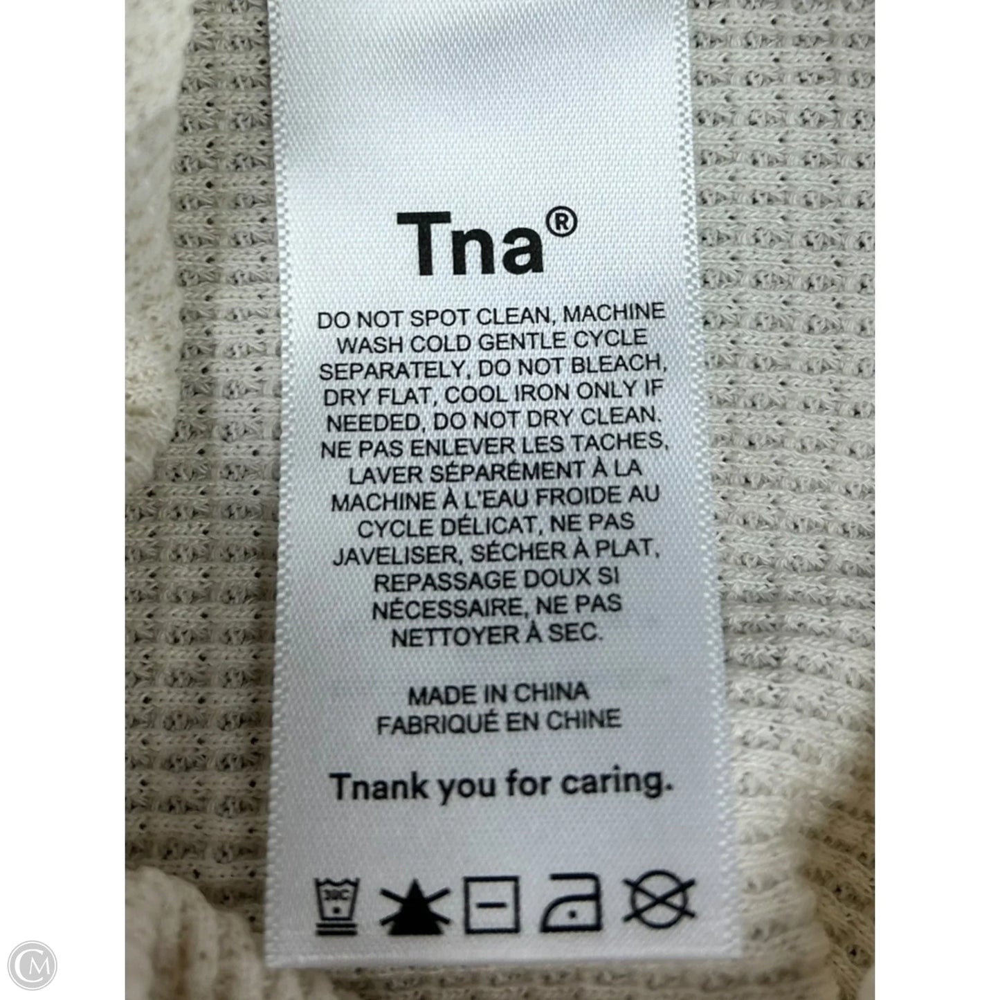 Top Long Sleeve By Tna In Ivory, Size: S