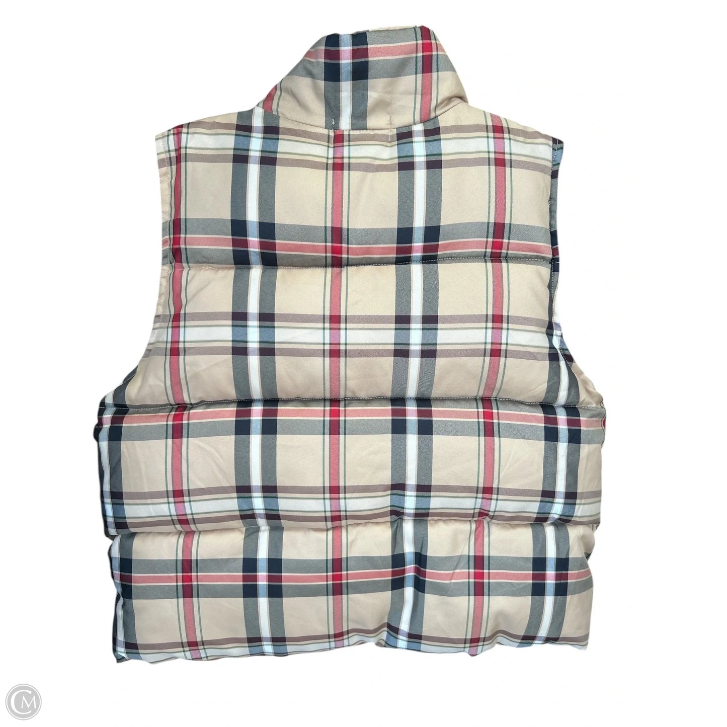 Vest Puffer & Quilted By The Nines In Plaid Pattern, Size: M