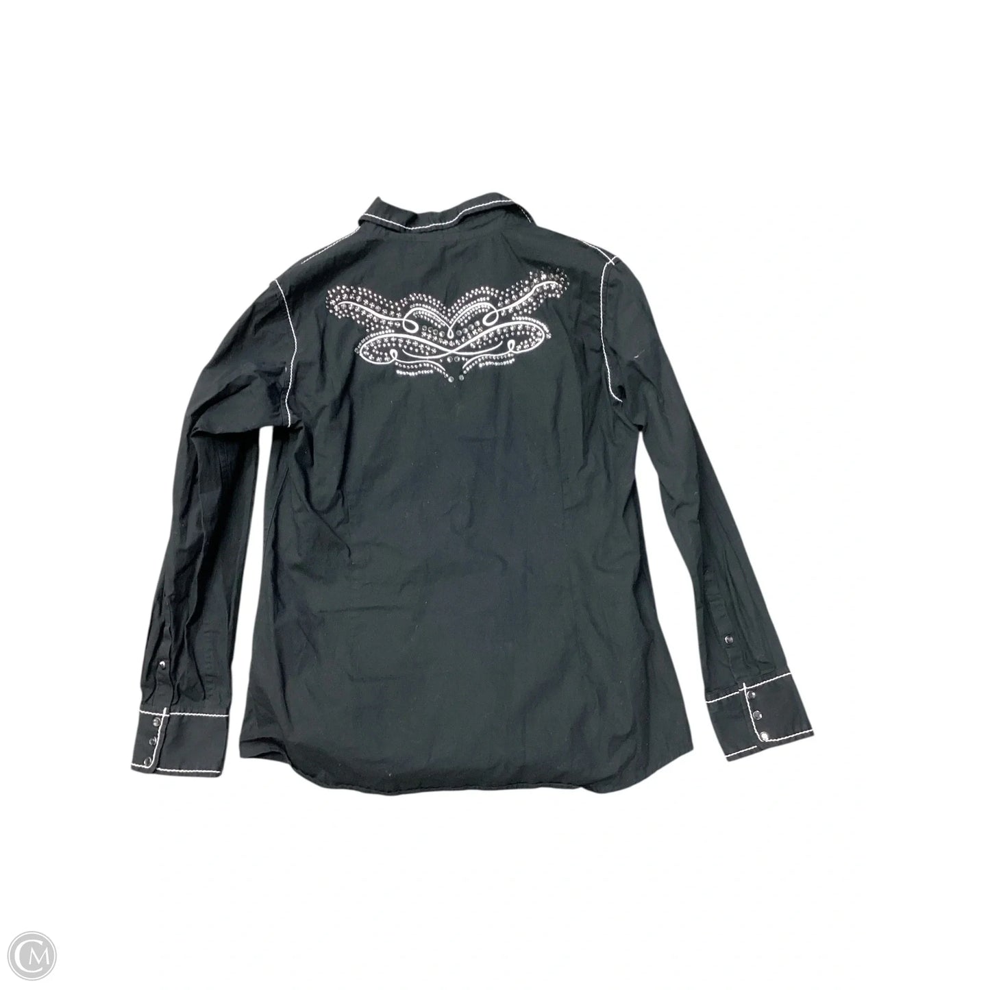 Blouse Long Sleeve By Ariat In Black, Size: L