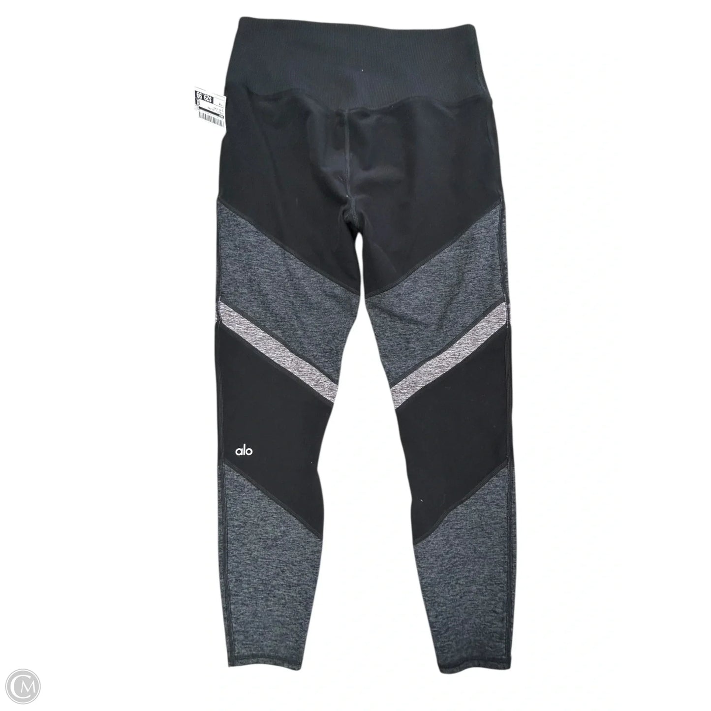 Athletic Leggings By Alo In Black & Grey, Size: M