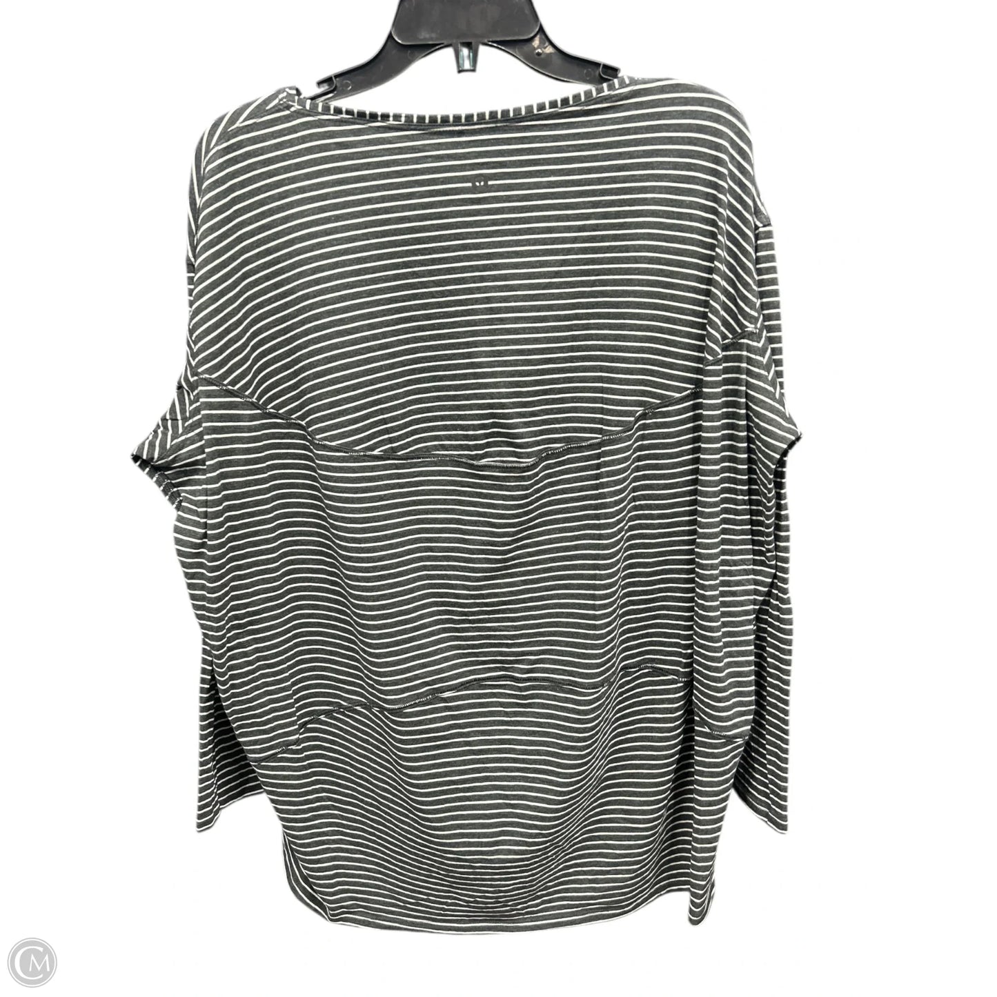 Athletic Top Long Sleeve Crewneck By Lululemon In Grey & White, Size: 12