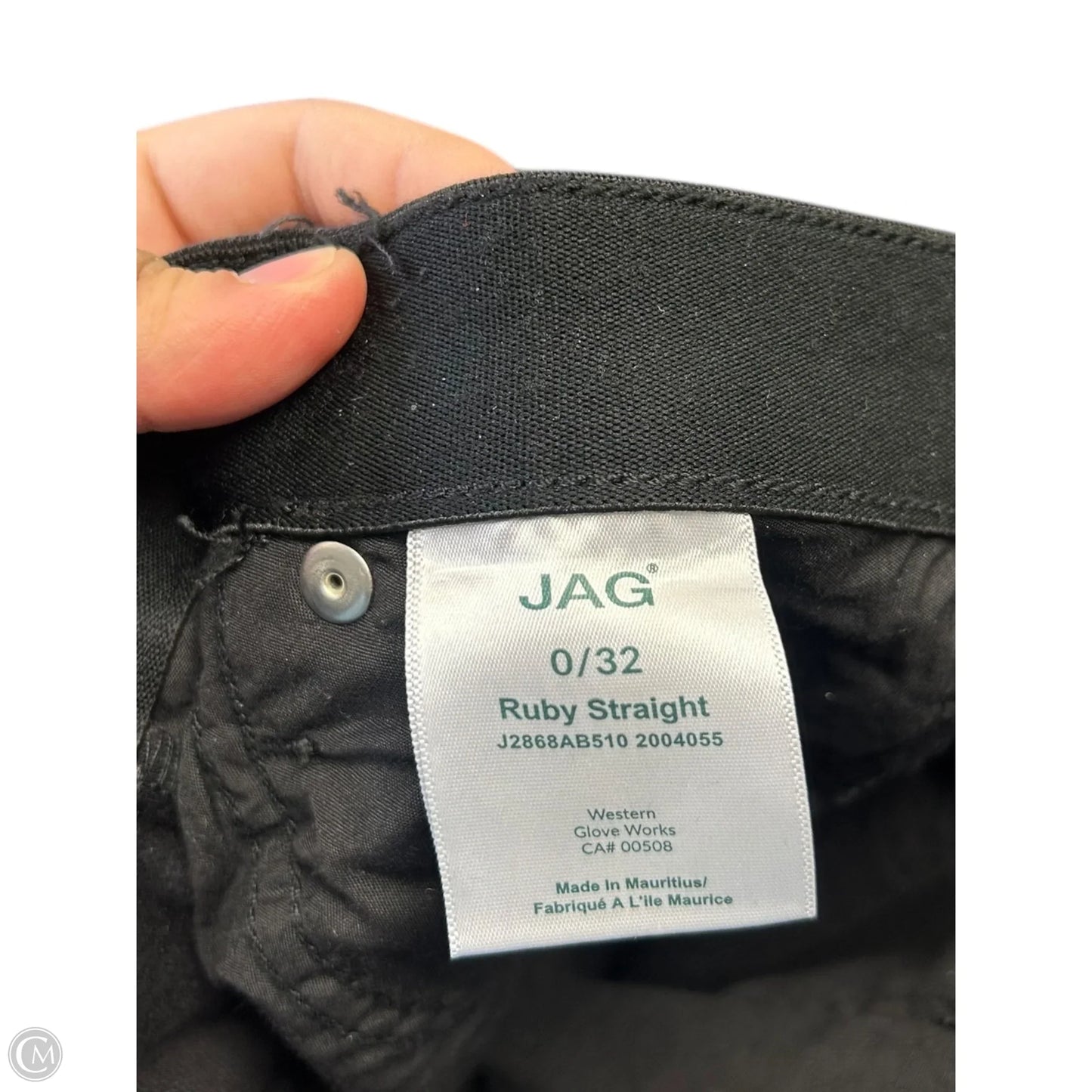 Jeans Straight By Jag In Black Denim, Size: 0