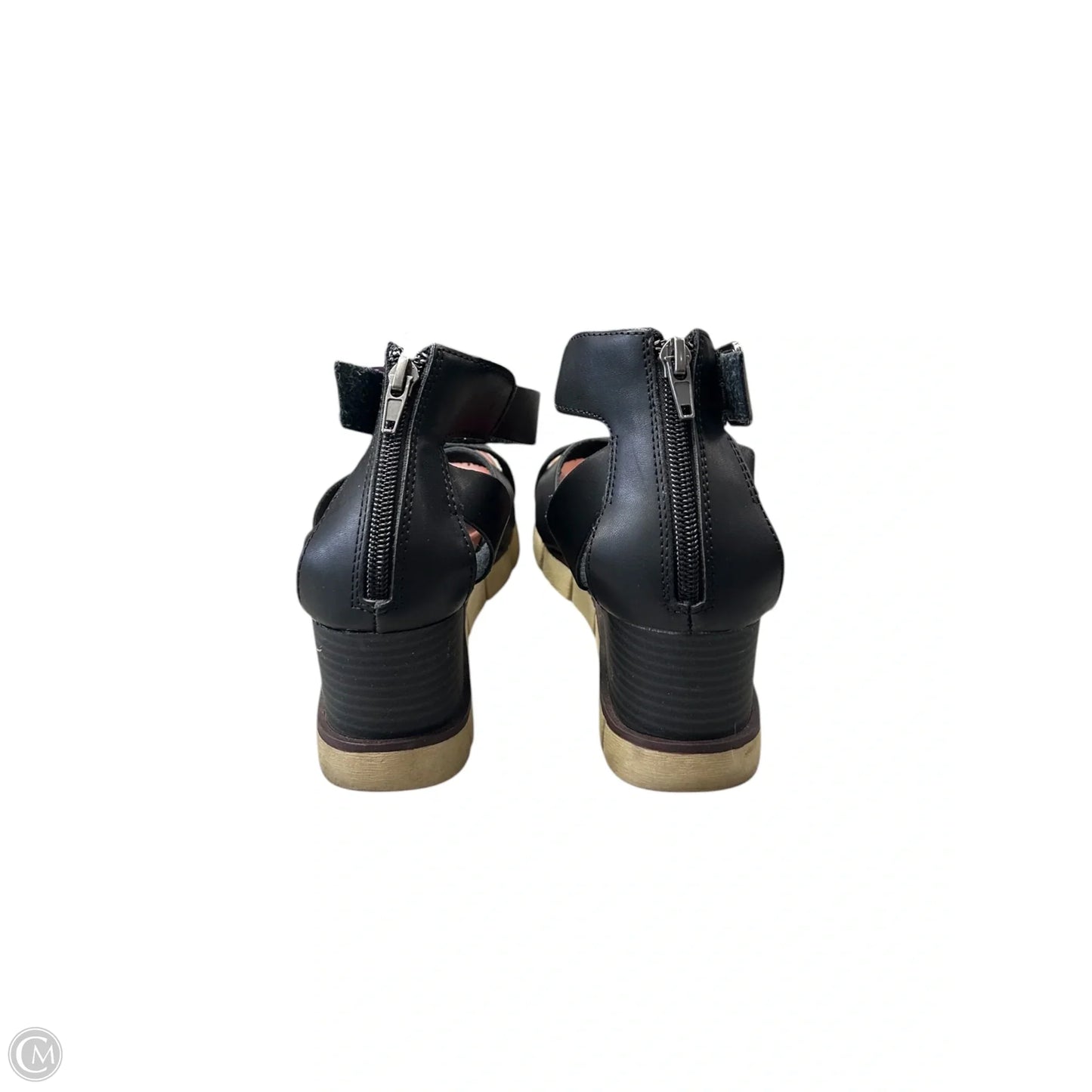 Sandals Heels Wedge By Mia In Black, Size: 7.5