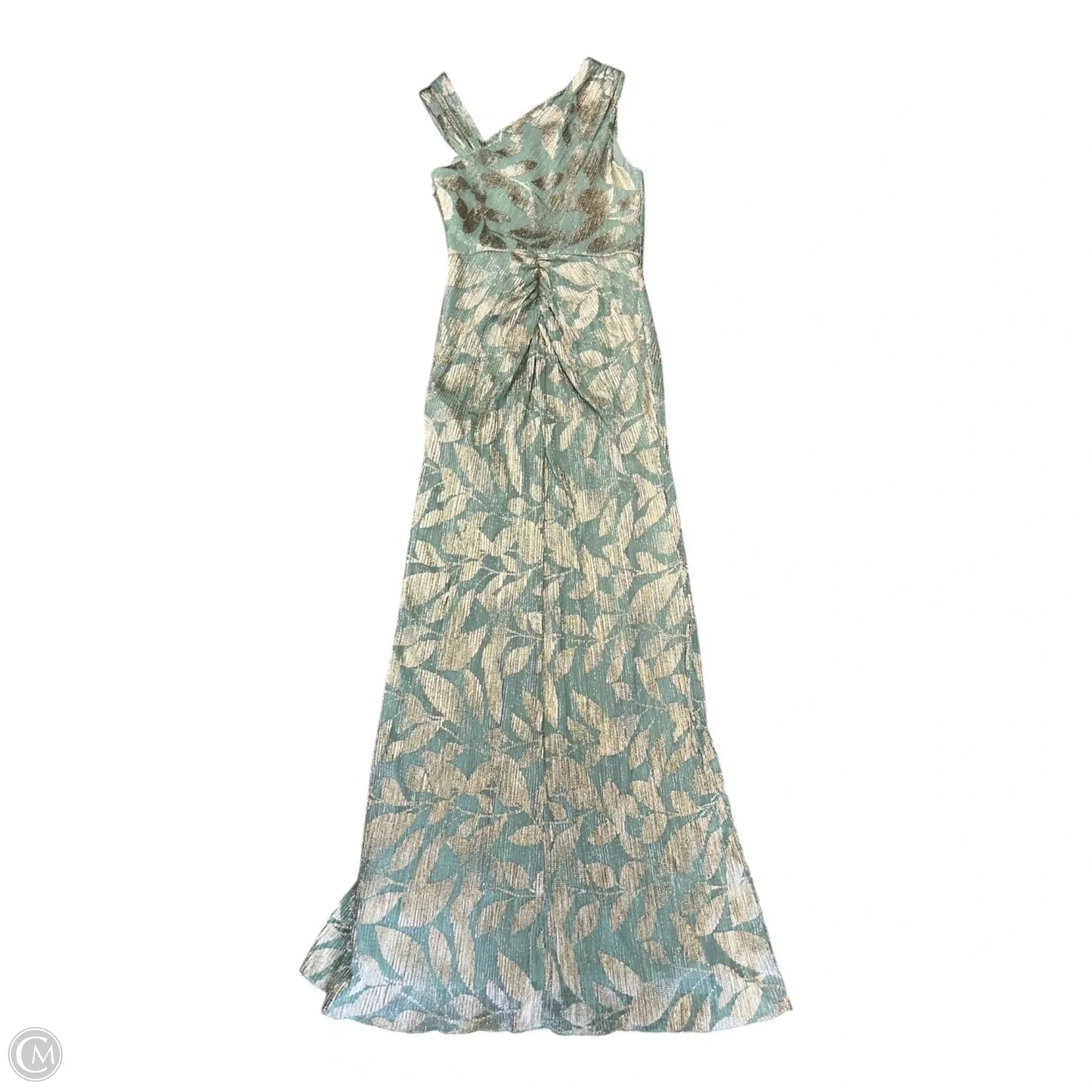 Dress Party Long By Adrianna Papell In Gold & Green, Size: 4