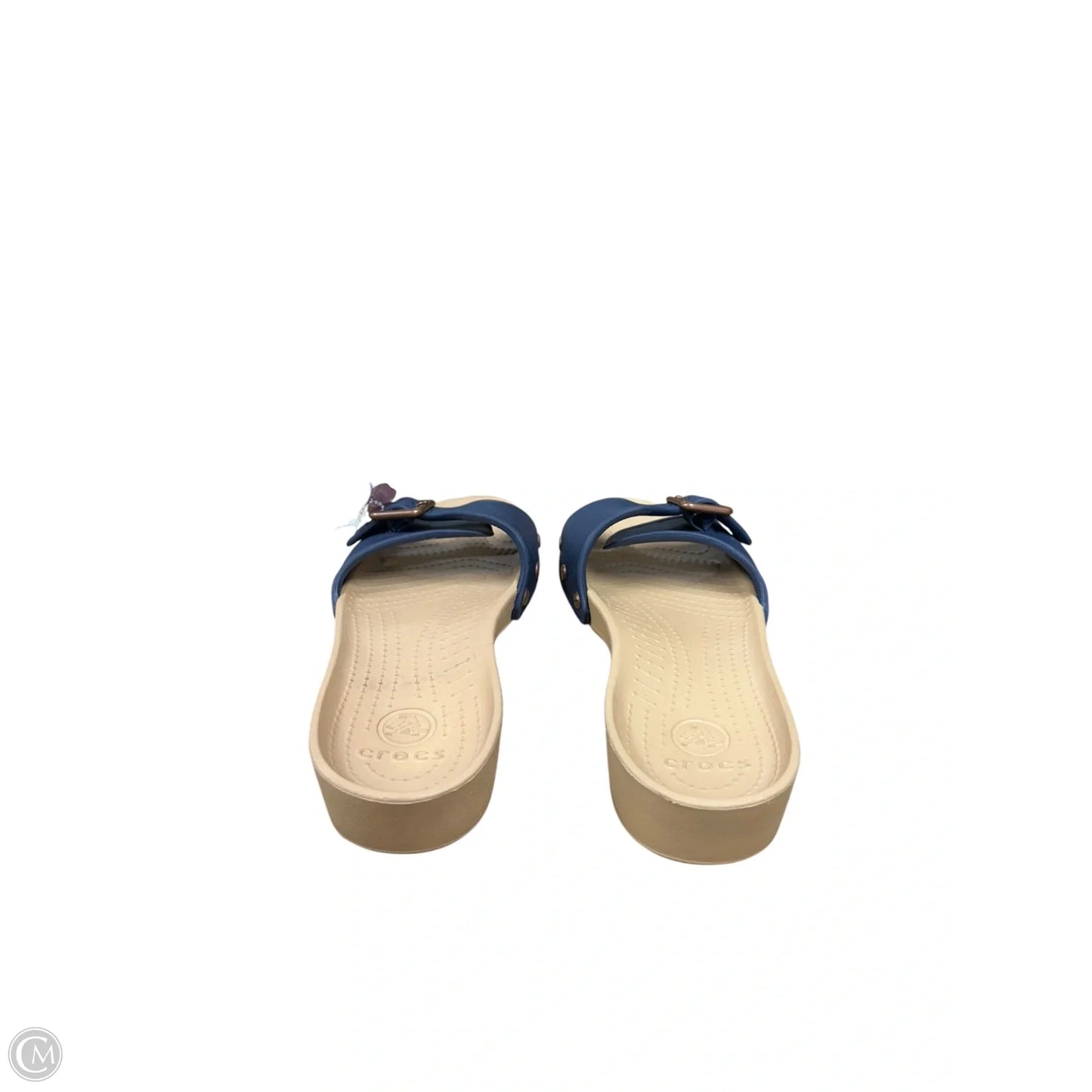 Sandals Flats By Crocs In Blue, Size: 9