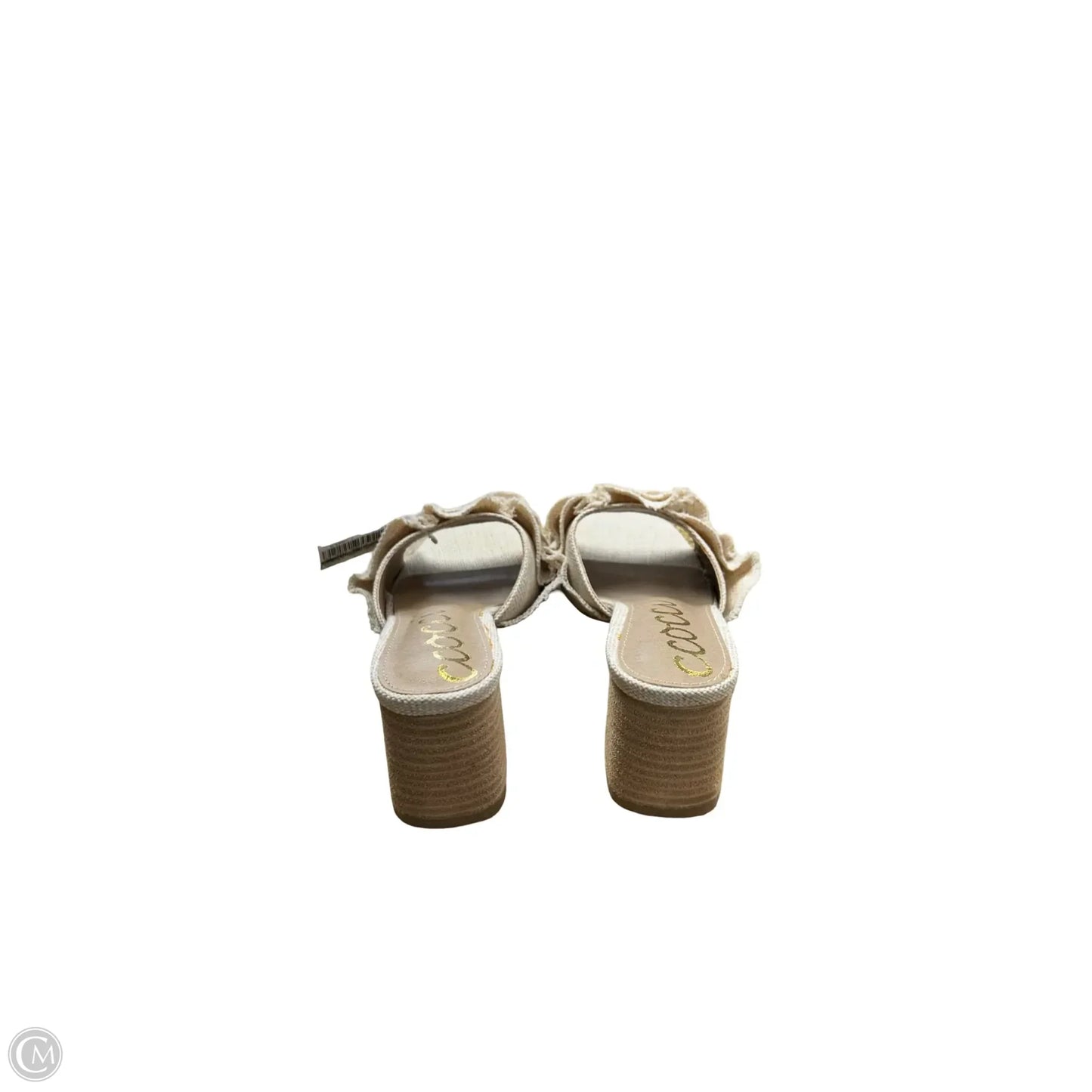 Sandals Heels Block By Clothes Mentor In Tan, Size: 7.5