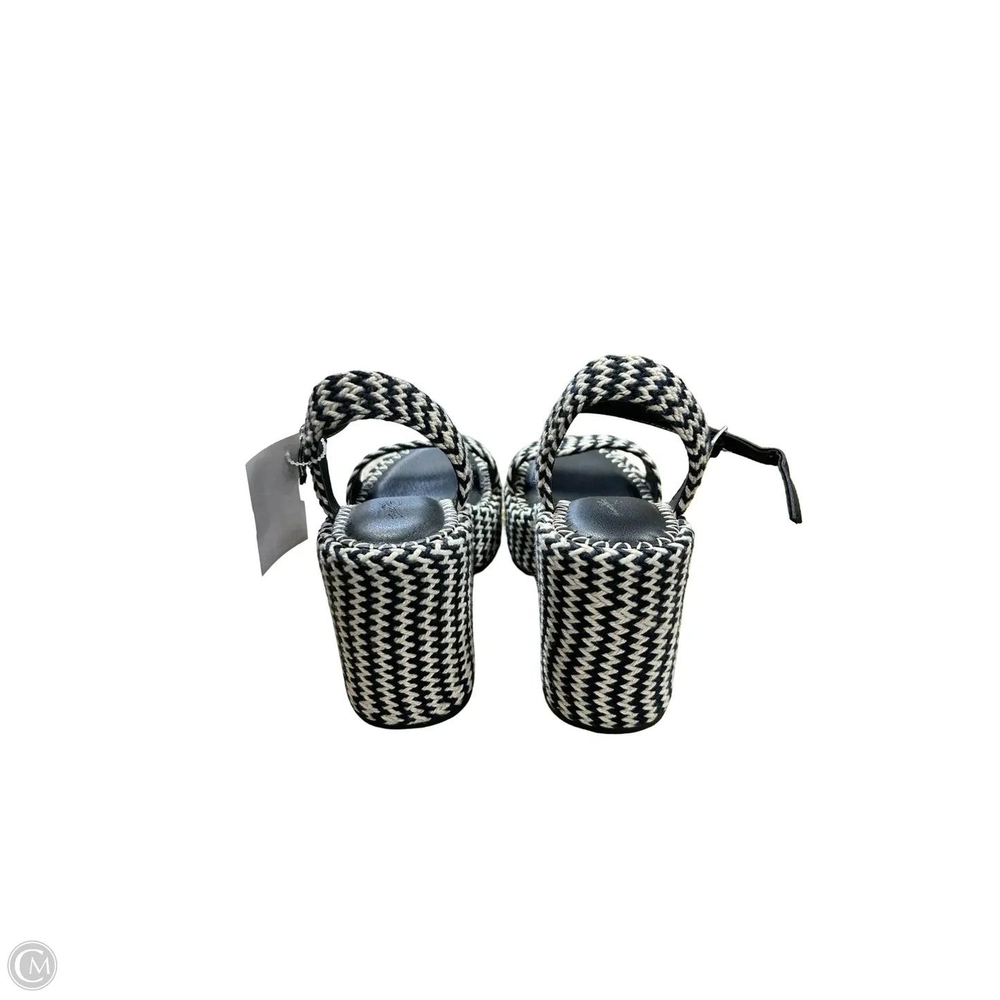 Sandals Heels Platform By Universal Thread In Black & Cream, Size: 7