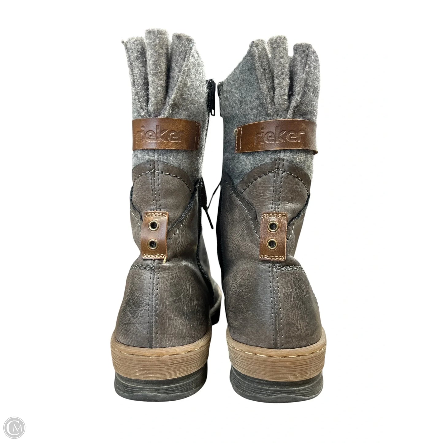 Boots Ankle Flats By Riekers In Grey, Size: 10