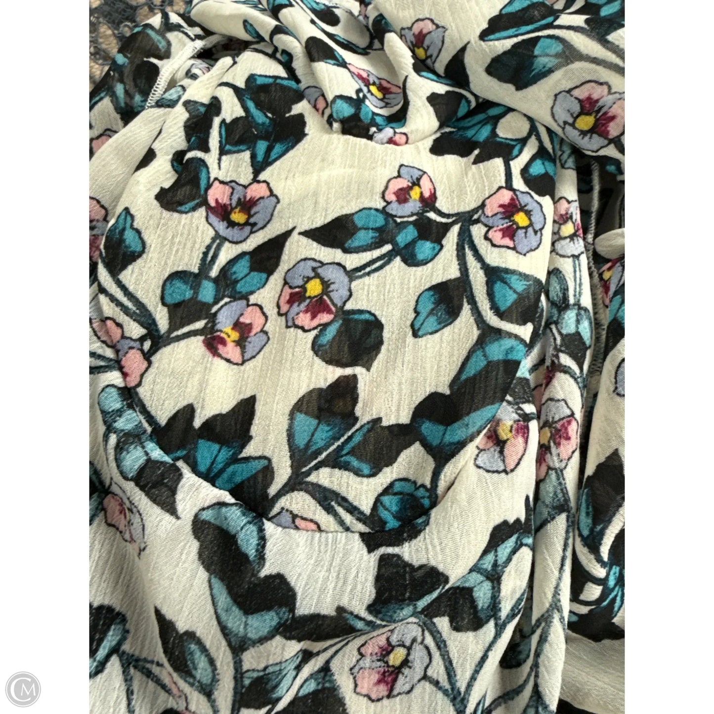 Top 3/4 Sleeve By Fever In Floral Print, Size: L