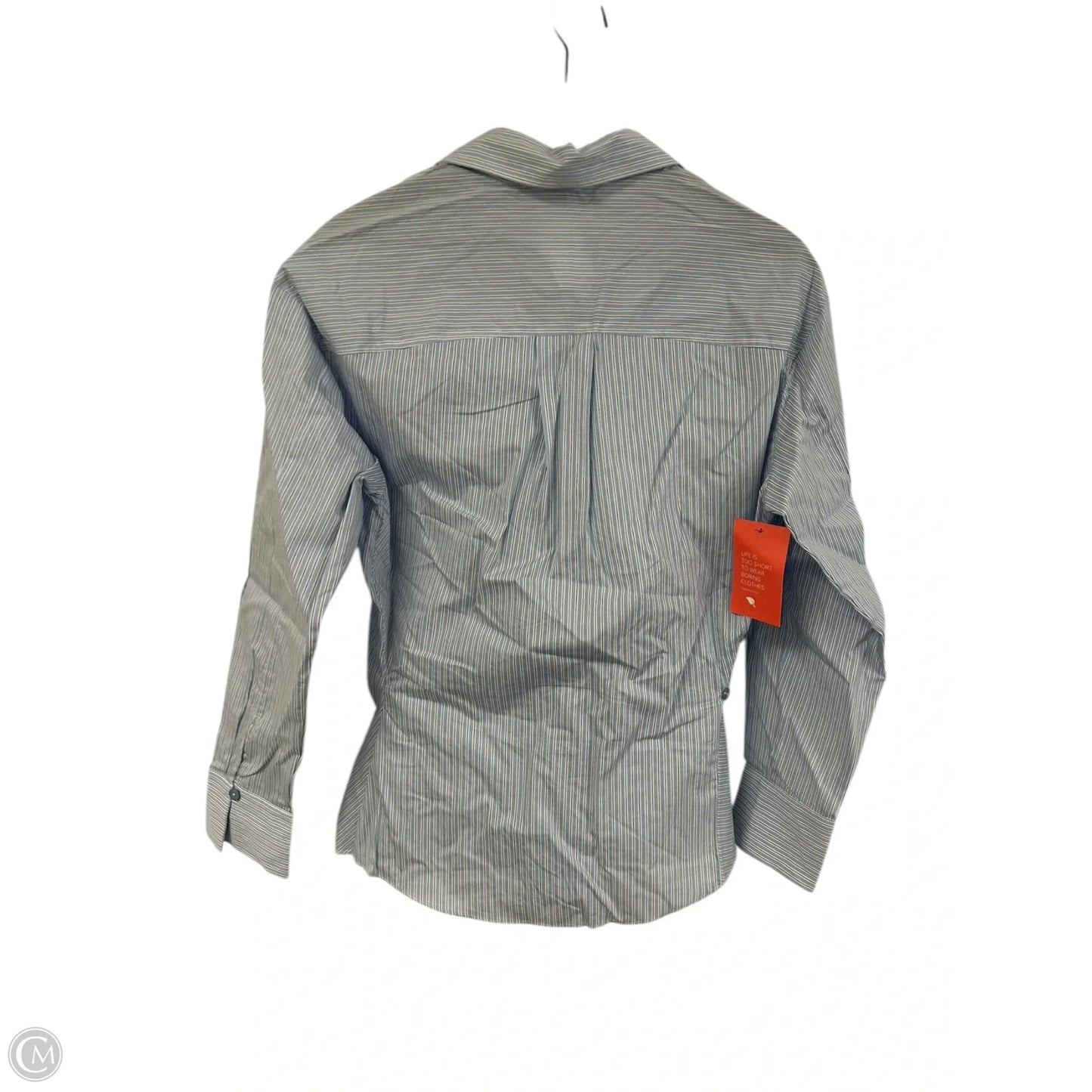 Blouse Long Sleeve By Astr In Blue & White, Size: Xs