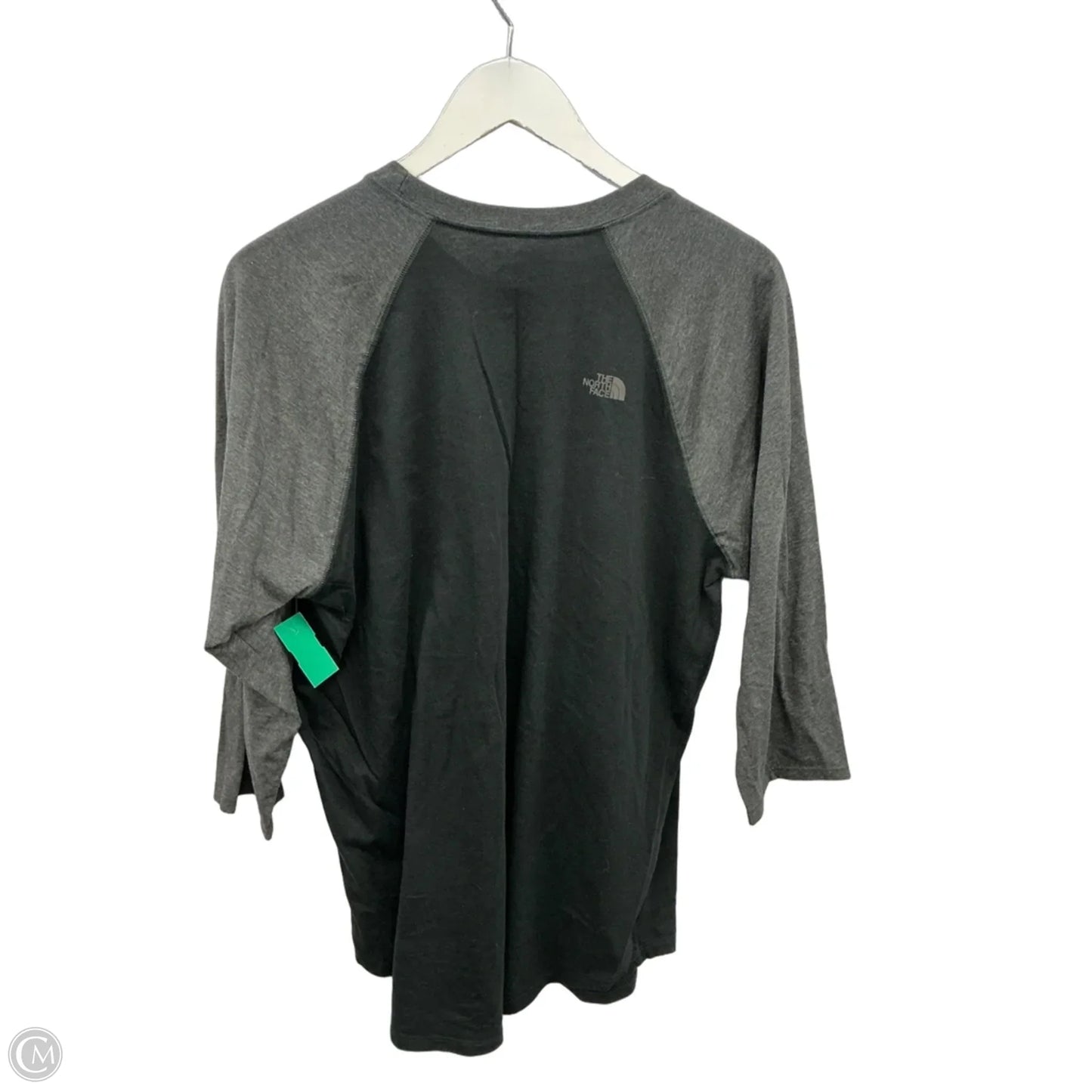 Top 3/4 Sleeve By The North Face In Black & Grey, Size: L