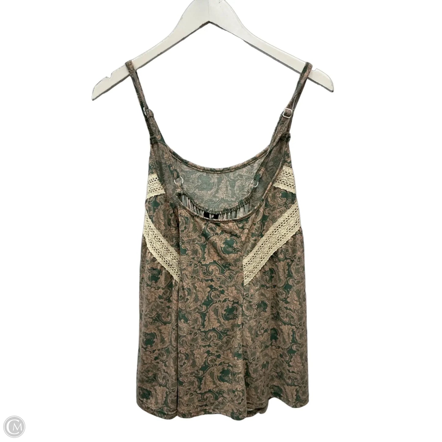 Top Sleeveless By Bloomchic In Green & Pink, Size: 1x