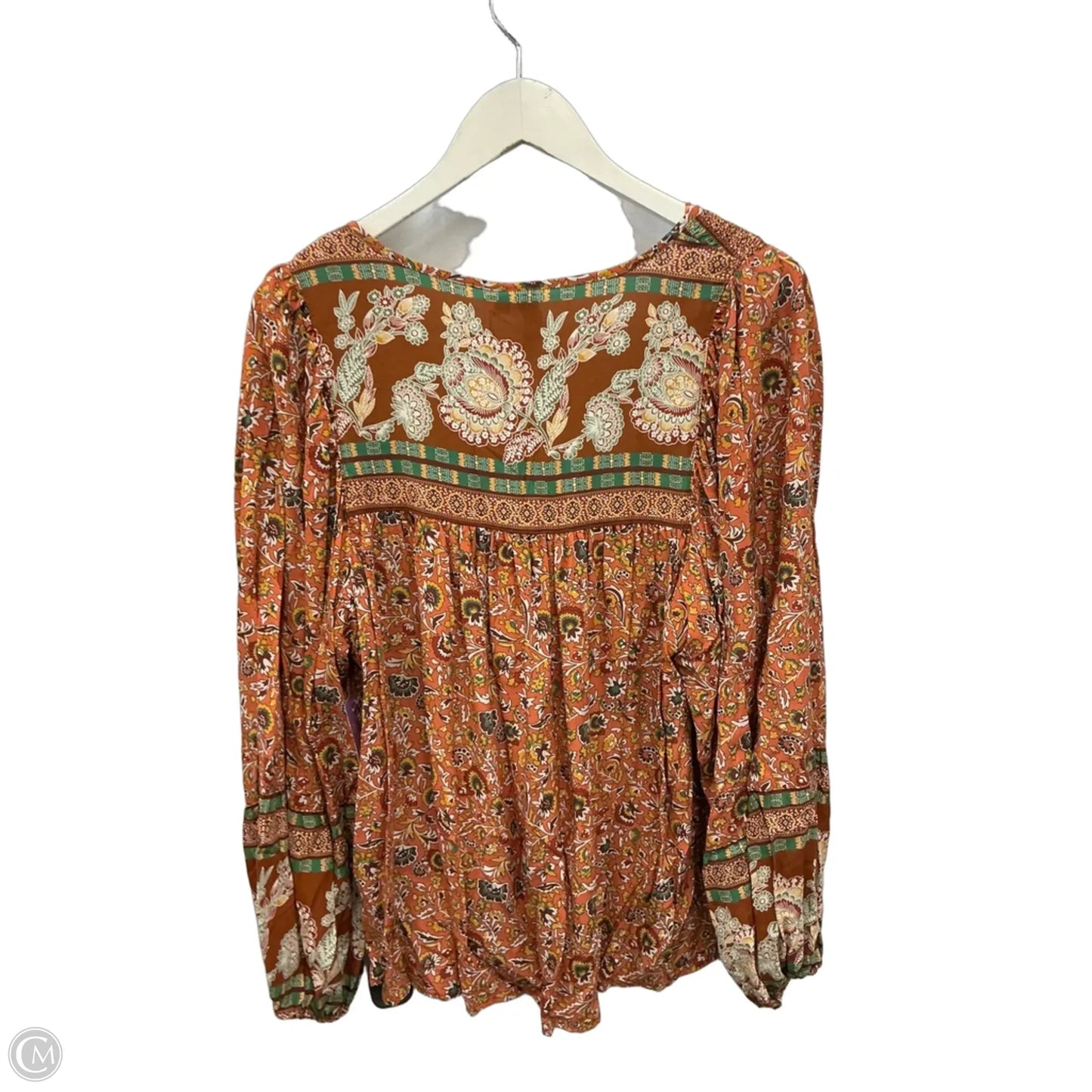 Top Long Sleeve By Grace + Karma In Brown, Size: L