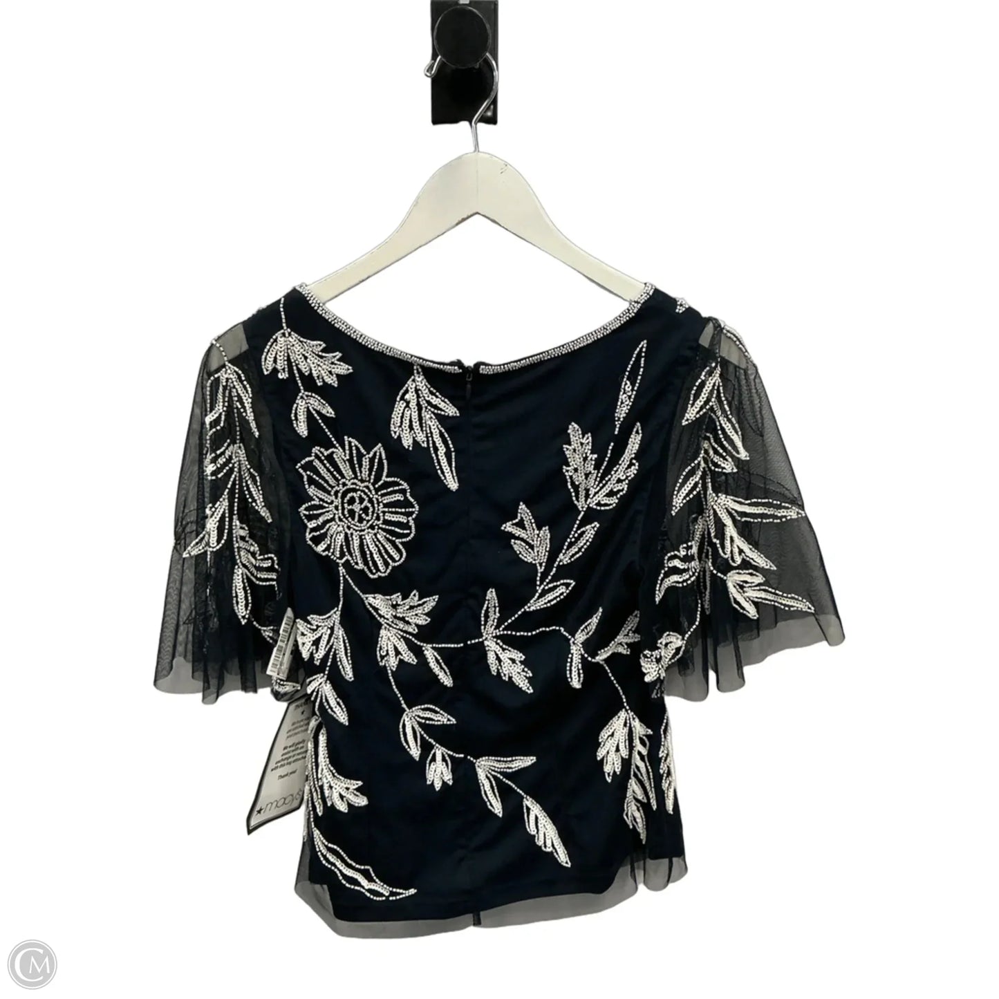 Top Short Sleeve By Adrianna Papell In Navy, Size: S