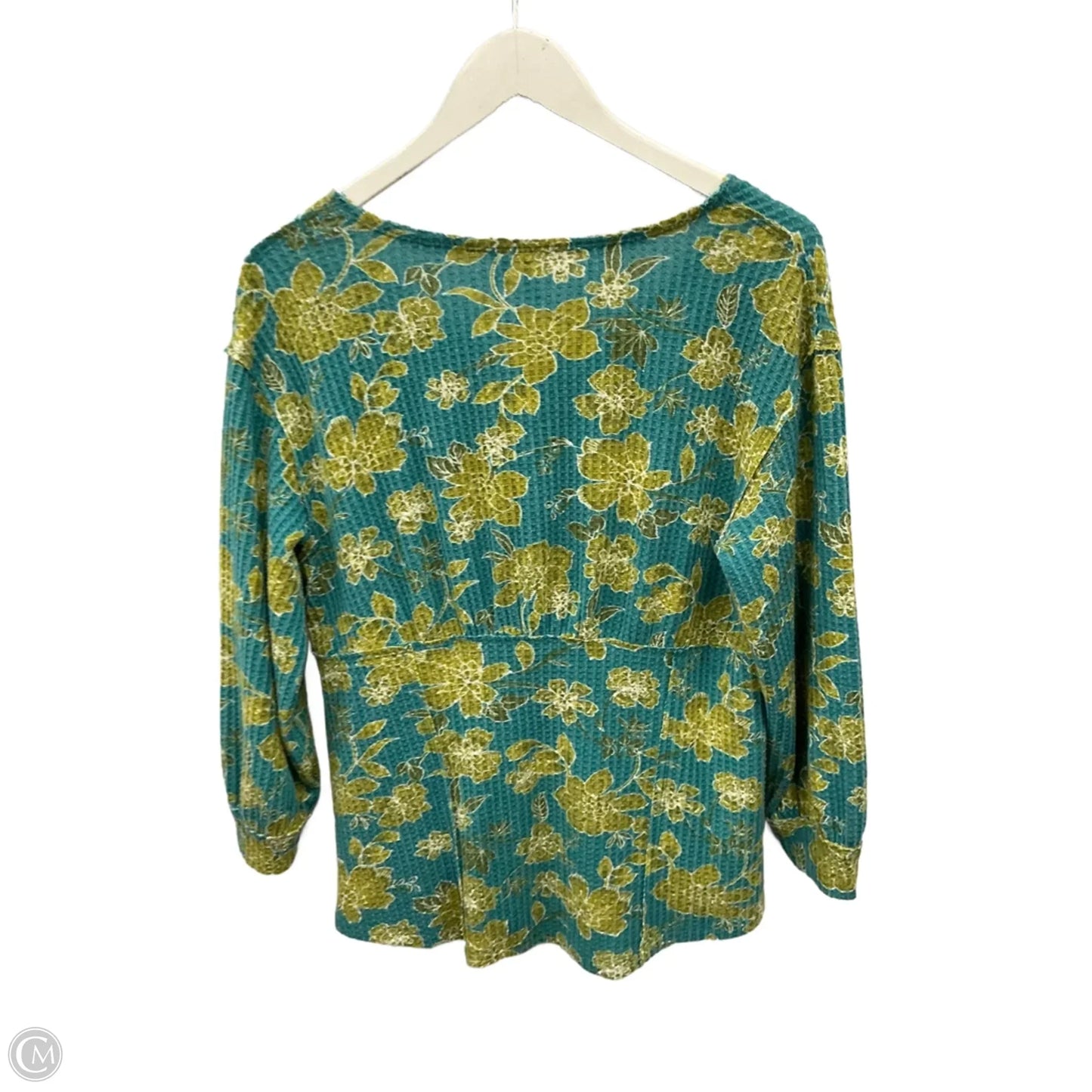 Top 3/4 Sleeve By Cato In Aqua, Size: L
