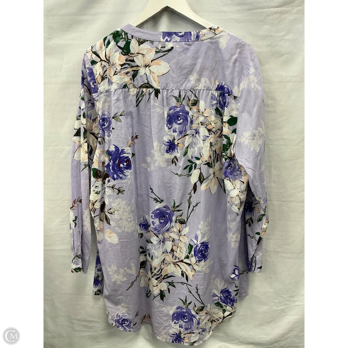 Top Long Sleeve By Roamans In Purple, Size: 1x