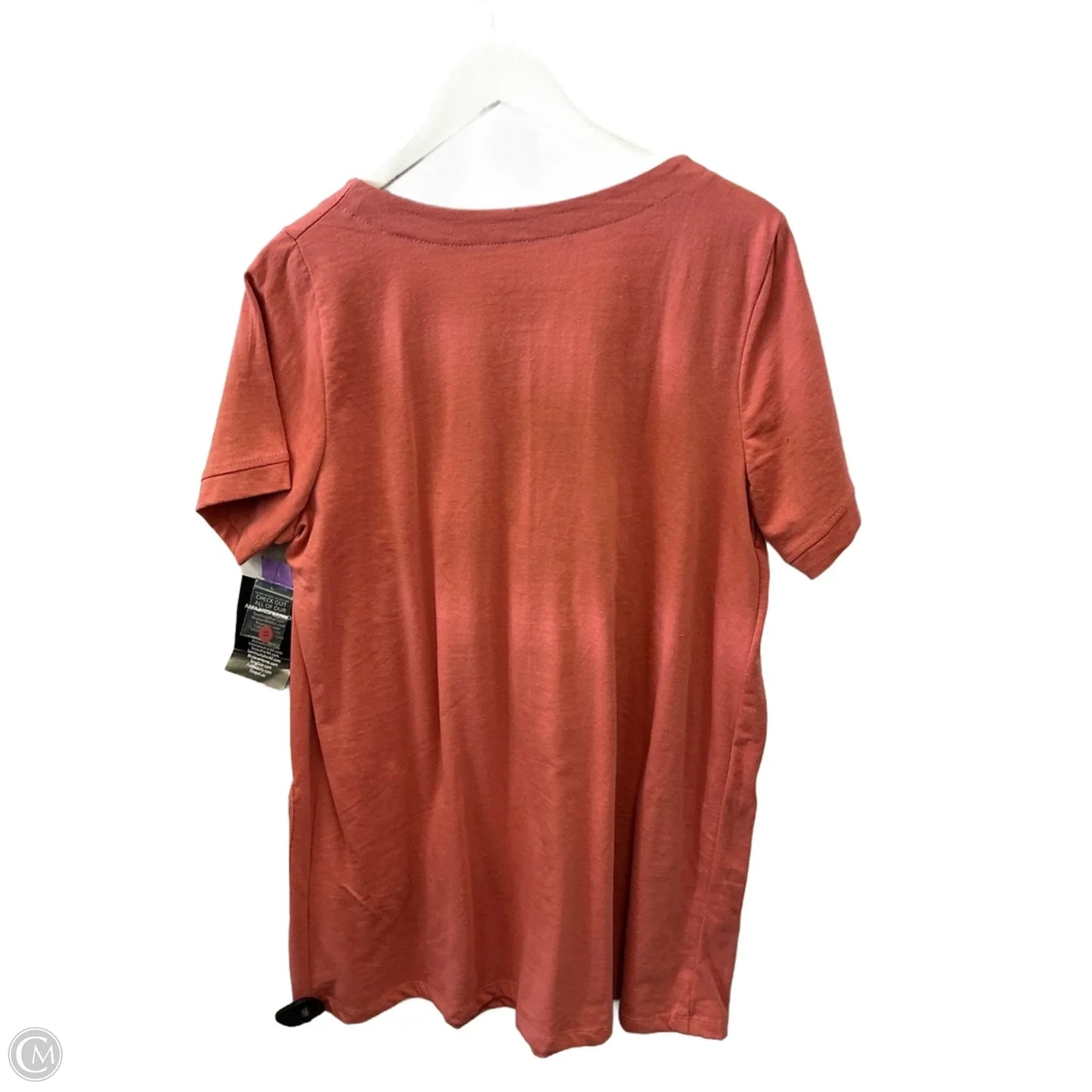 Top Short Sleeve By Romans In Peach, Size: 1x