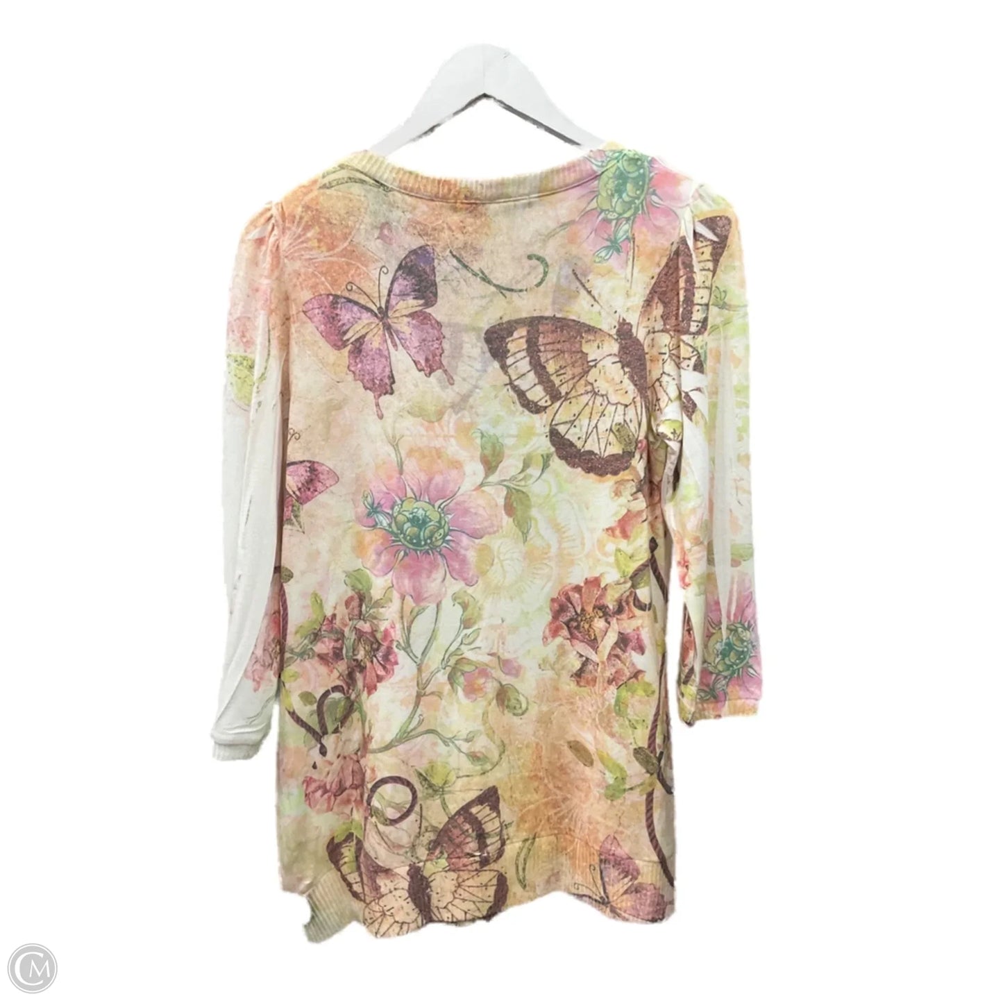 Sweater Cardigan By Debbie Morgan In Multi-colored, Size: S