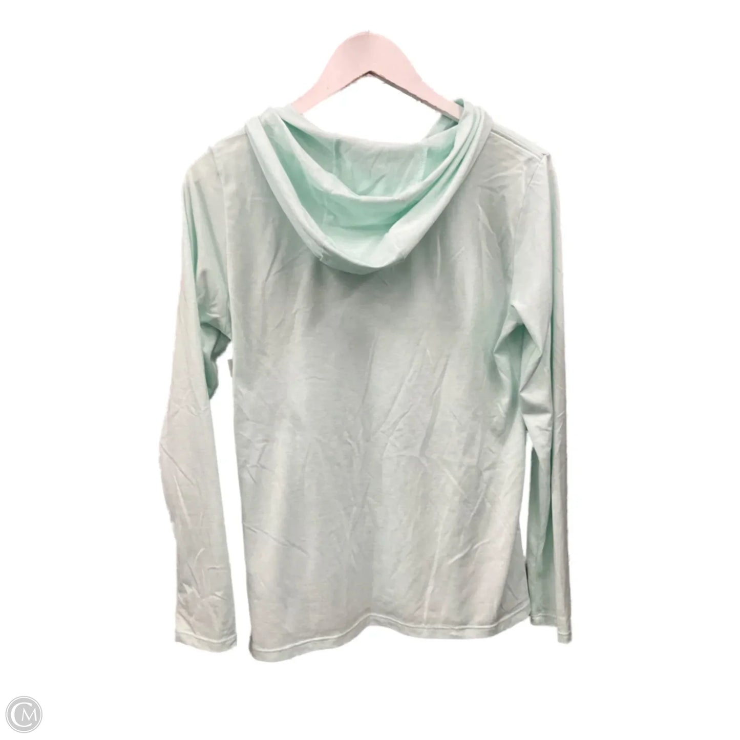 Athletic Top Long Sleeve Hoodie By Nike Apparel In Aqua, Size: M