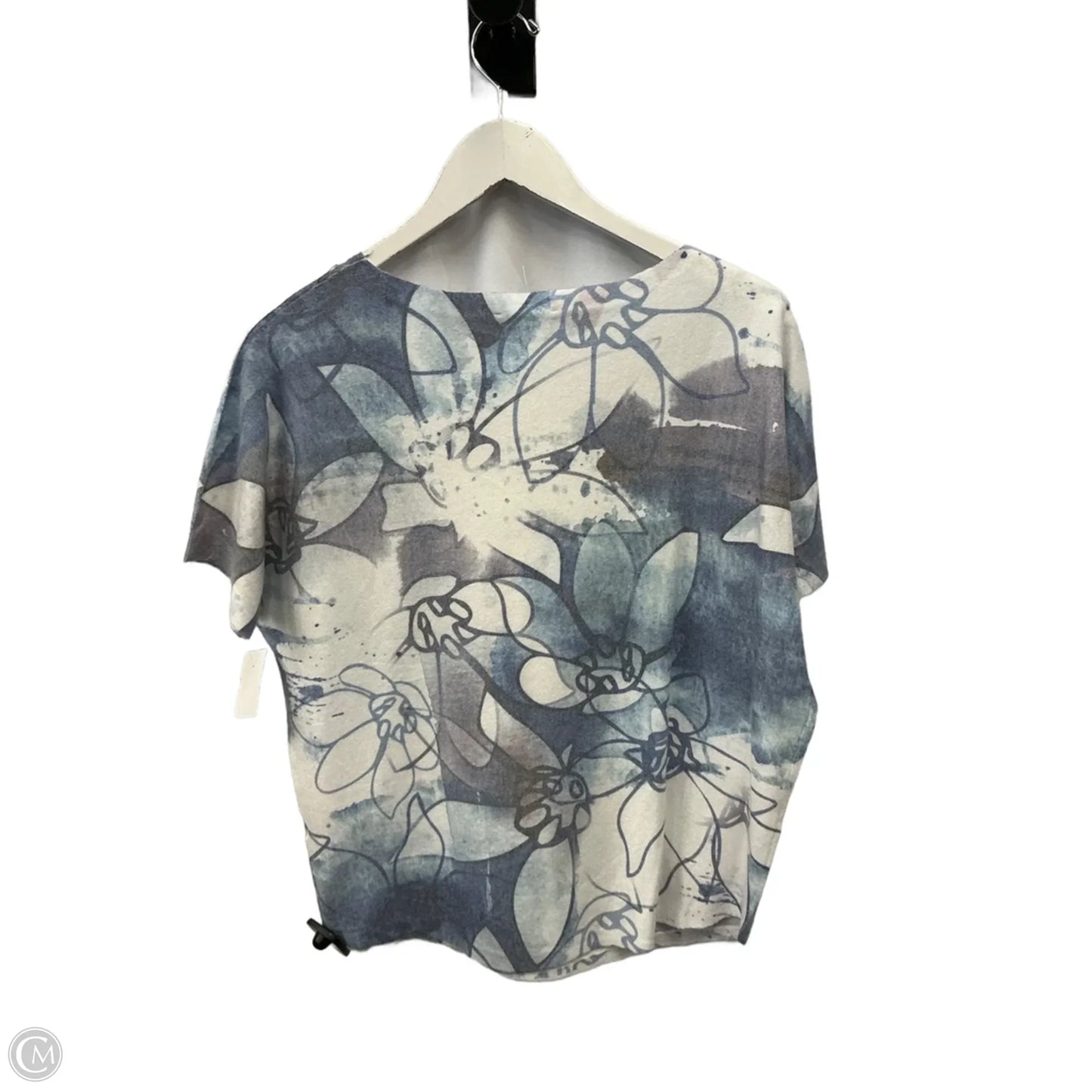 Top Short Sleeve By Vila Milano In Blue & White, Size: S